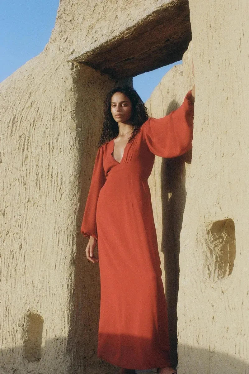 Margarite Maxi Dress Ruby sold by Faithfull the Brand product image thumbnail 2