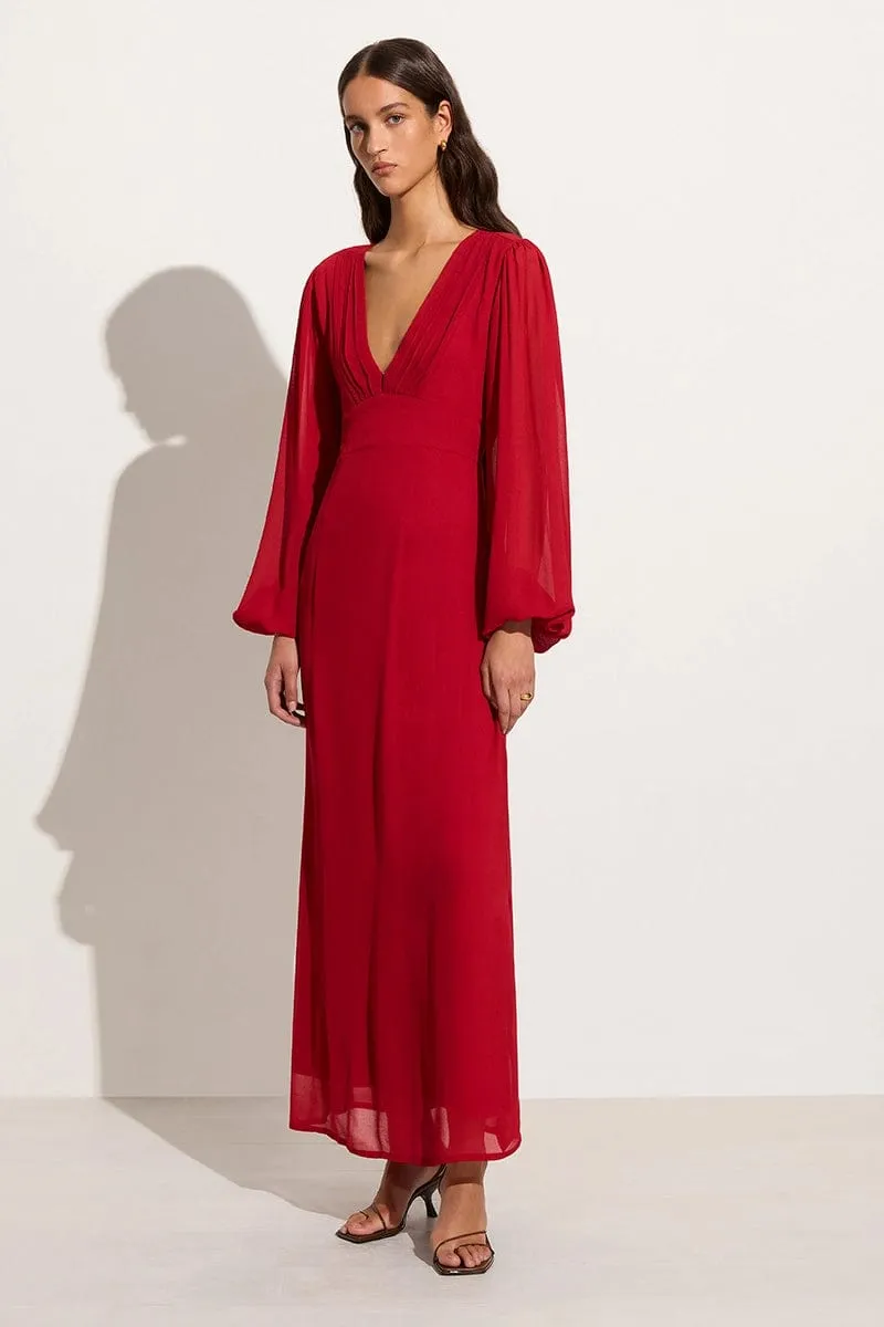 Margarite Maxi Dress Ruby sold by Faithfull the Brand product image thumbnail 3