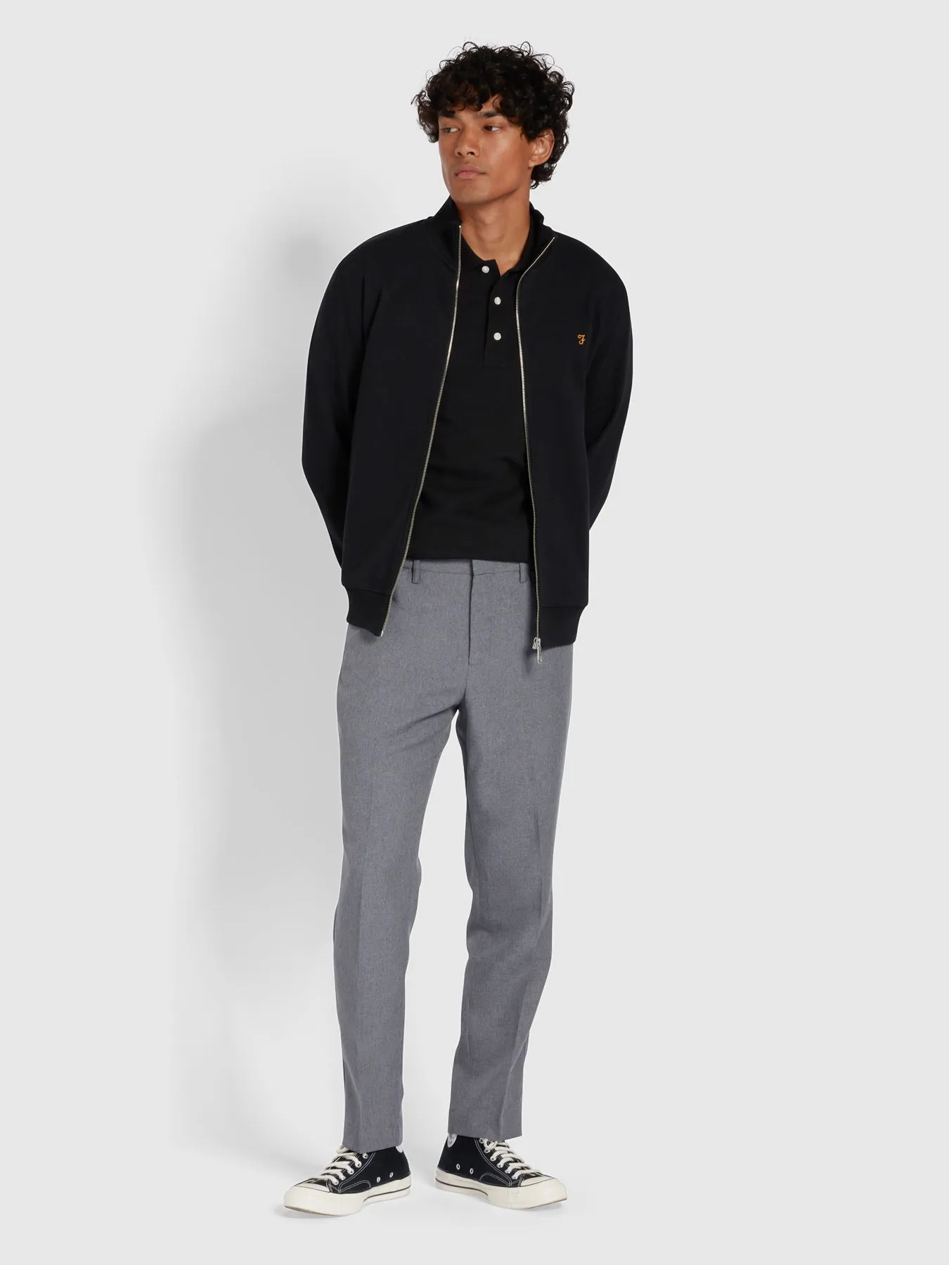 Hopsack Trouser In Dark Grey sold by Farah