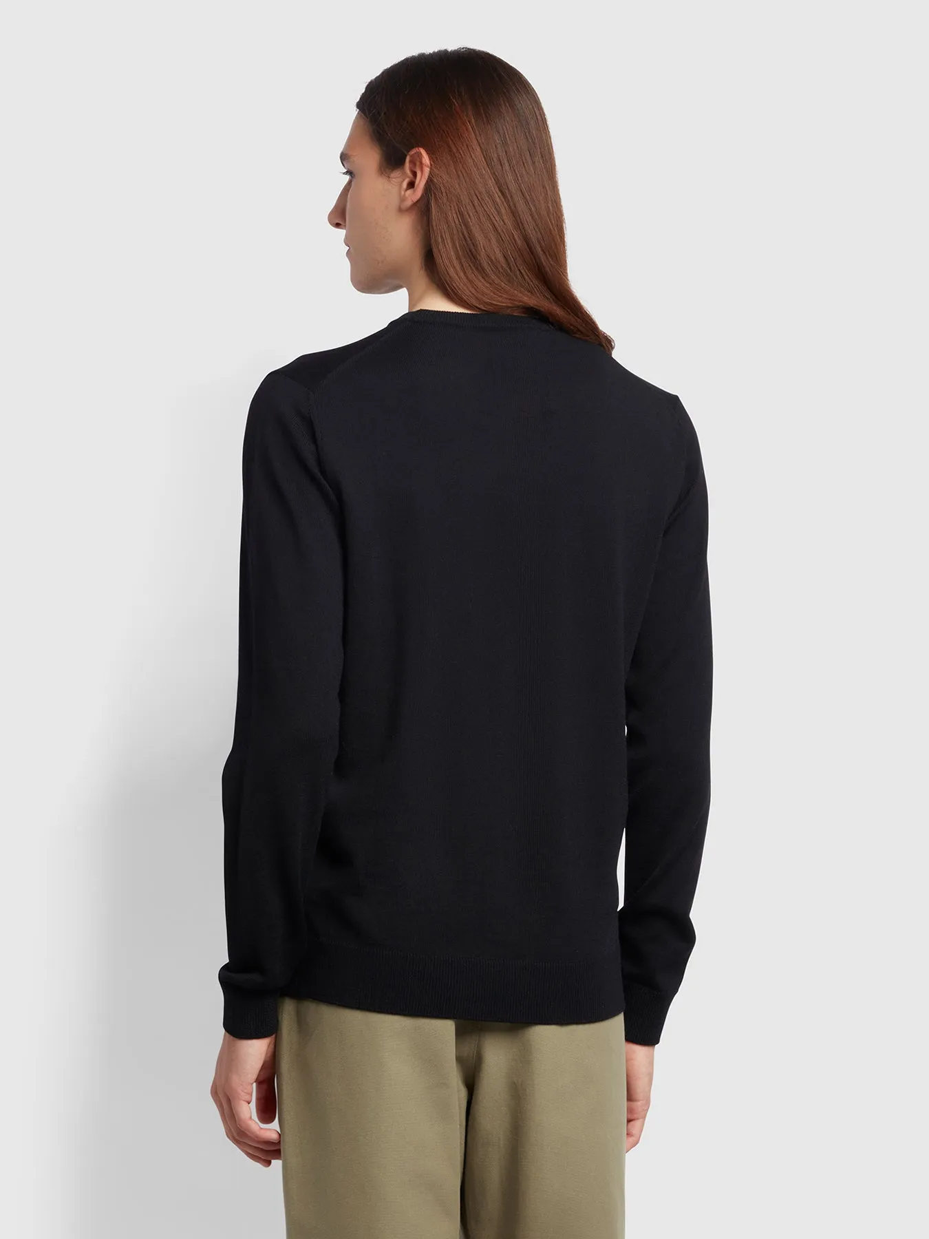 Mullen Merino Wool Crew Neck Sweater In Black sold by Farah product image thumbnail 4