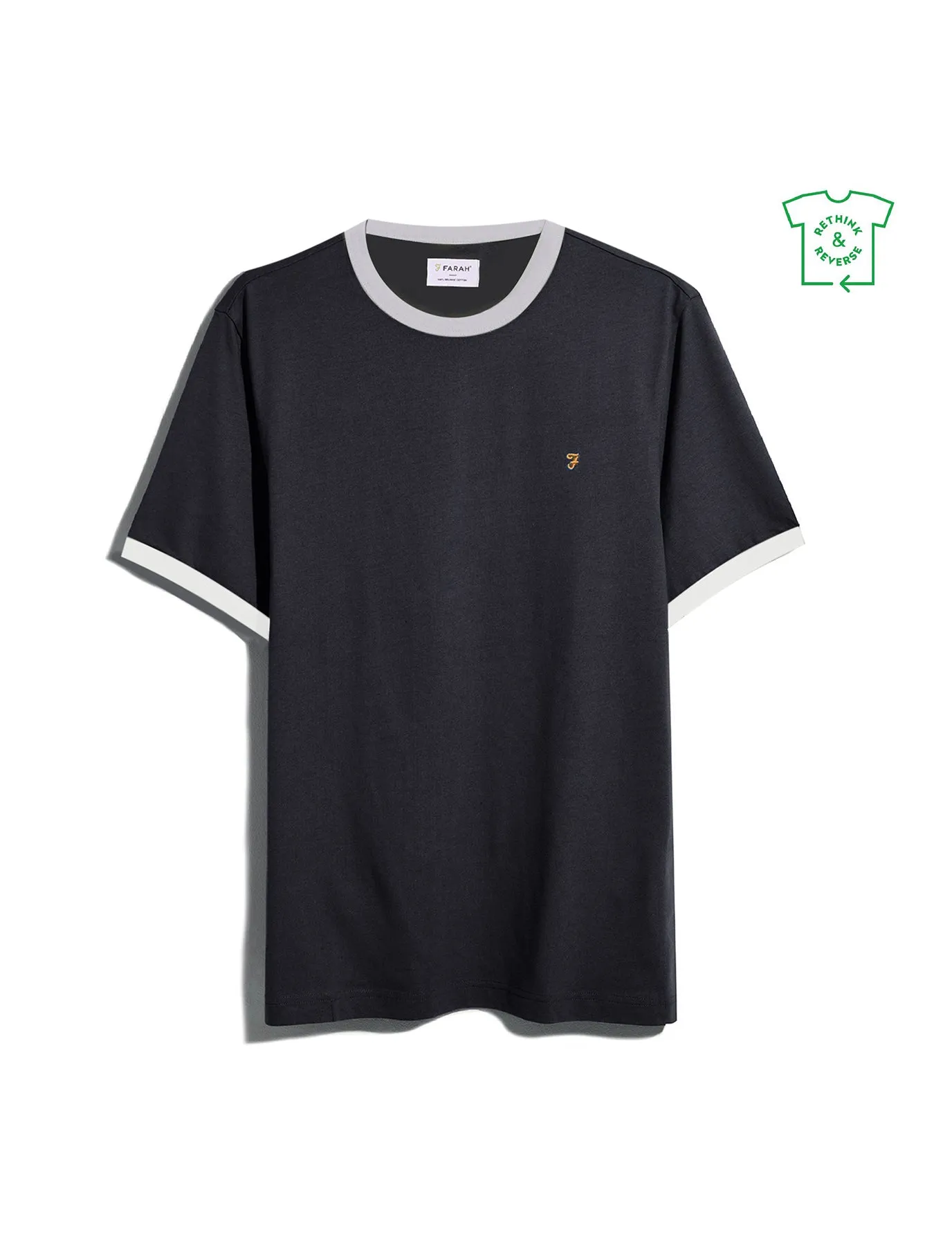Groves Regular Fit Ringer T-Shirt In True Navy sold by Farah product image thumbnail 5