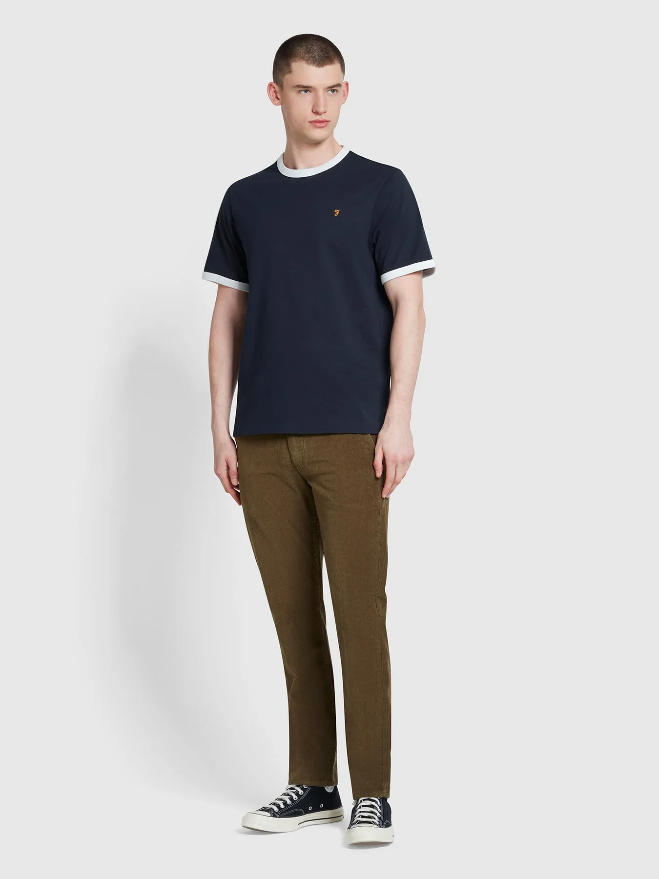 Groves Regular Fit Ringer T-Shirt In True Navy sold by Farah product image thumbnail 2