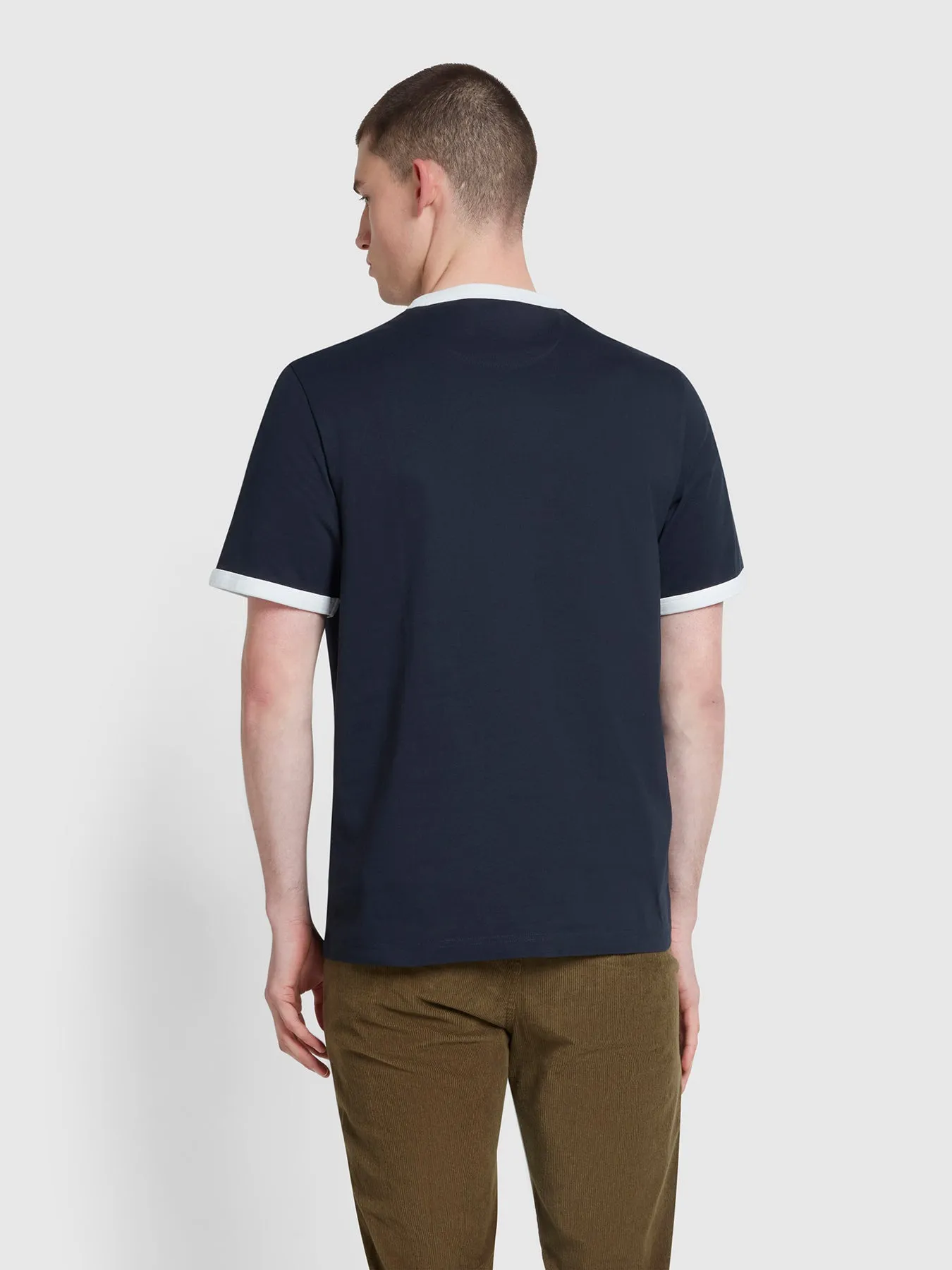Groves Regular Fit Ringer T-Shirt In True Navy sold by Farah product image thumbnail 3