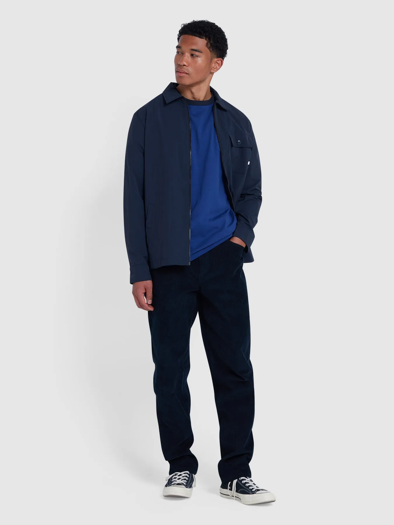 Groves Regular Fit Ringer T-Shirt In Dusk Blue sold by Farah product image thumbnail 2