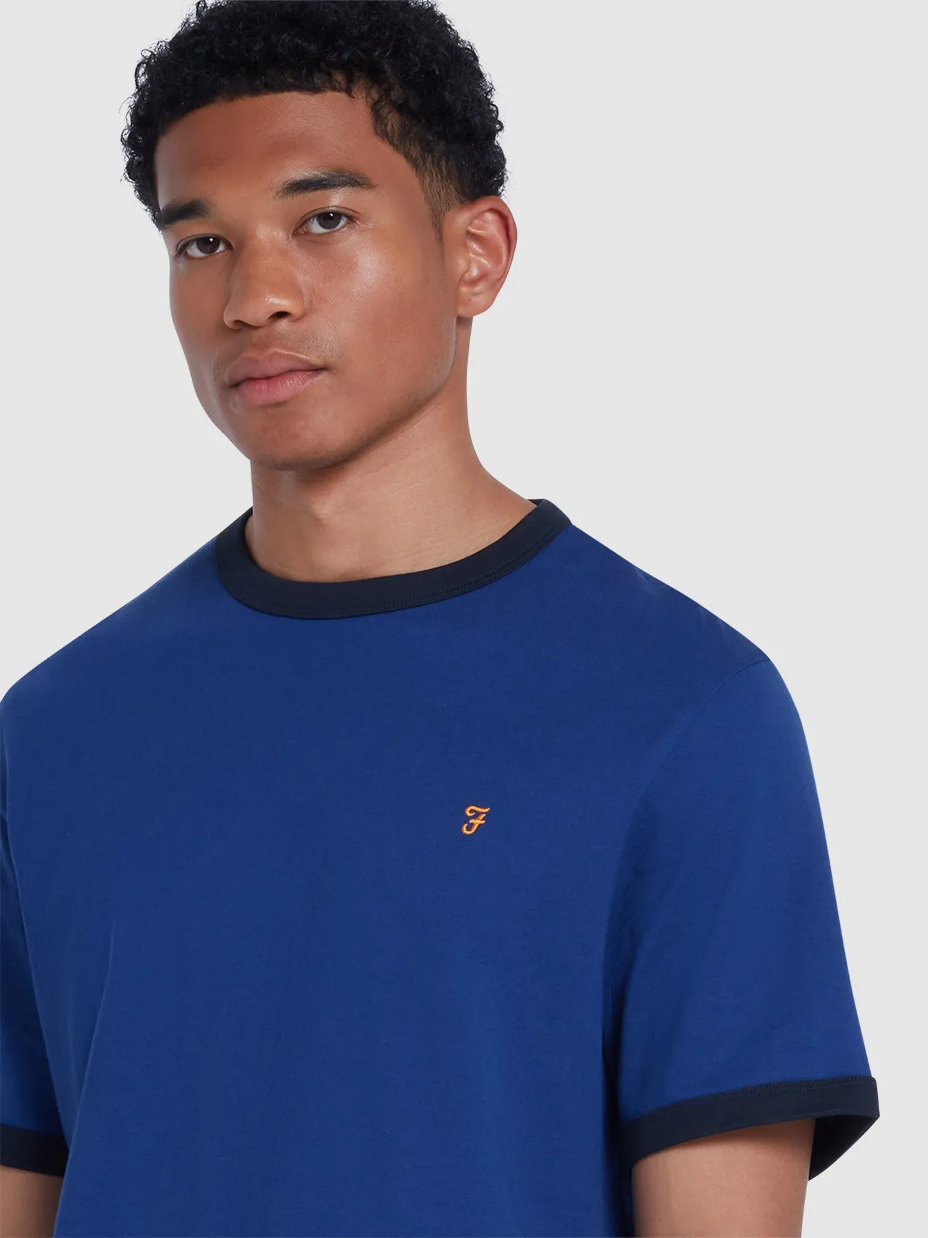 Groves Regular Fit Ringer T-Shirt In Dusk Blue sold by Farah product image thumbnail 4