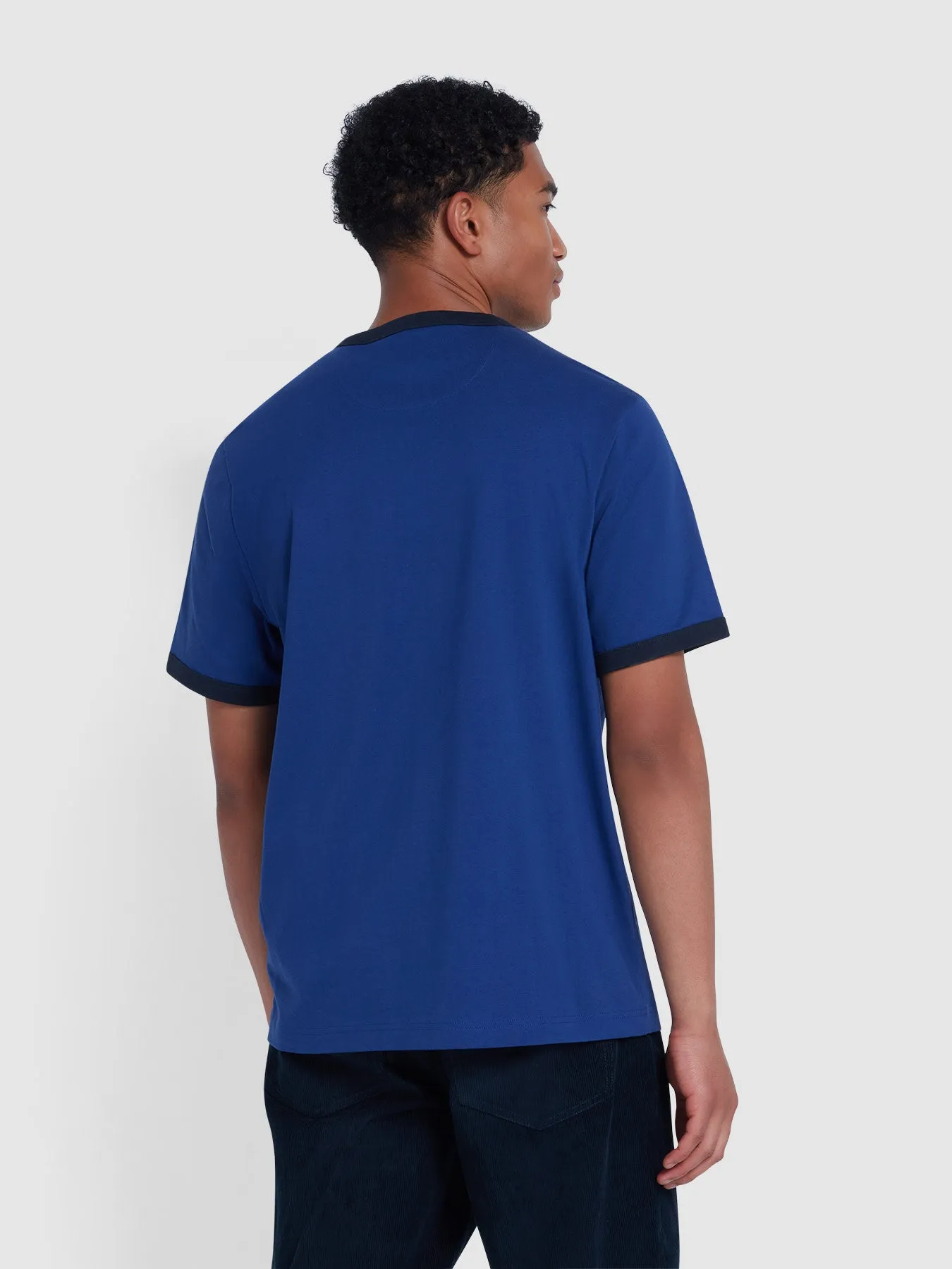 Groves Regular Fit Ringer T-Shirt In Dusk Blue sold by Farah product image thumbnail 3