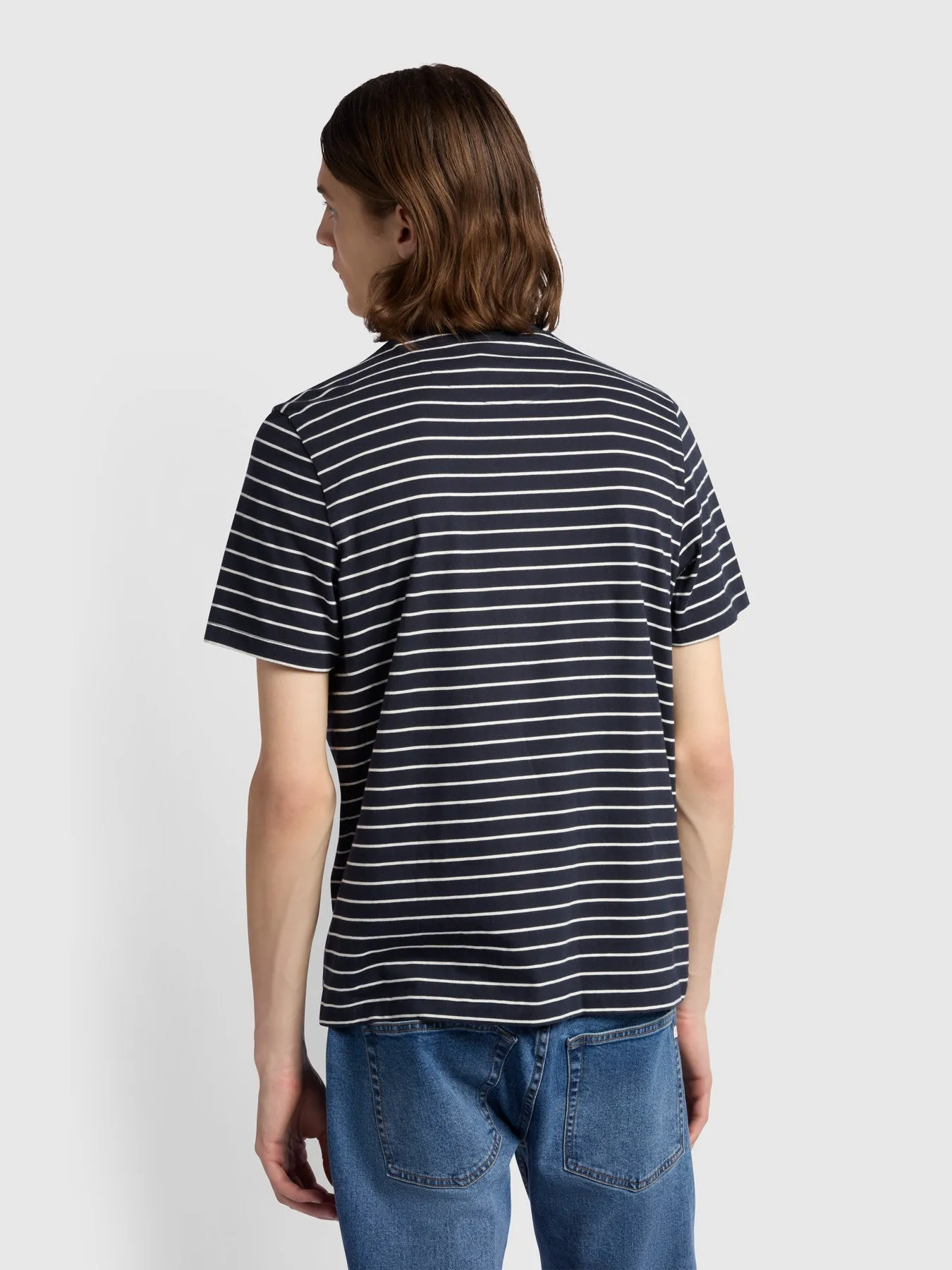 Oakland Regular Fit Bretton Stripe T-Shirt In True Navy sold by Farah product image thumbnail 3