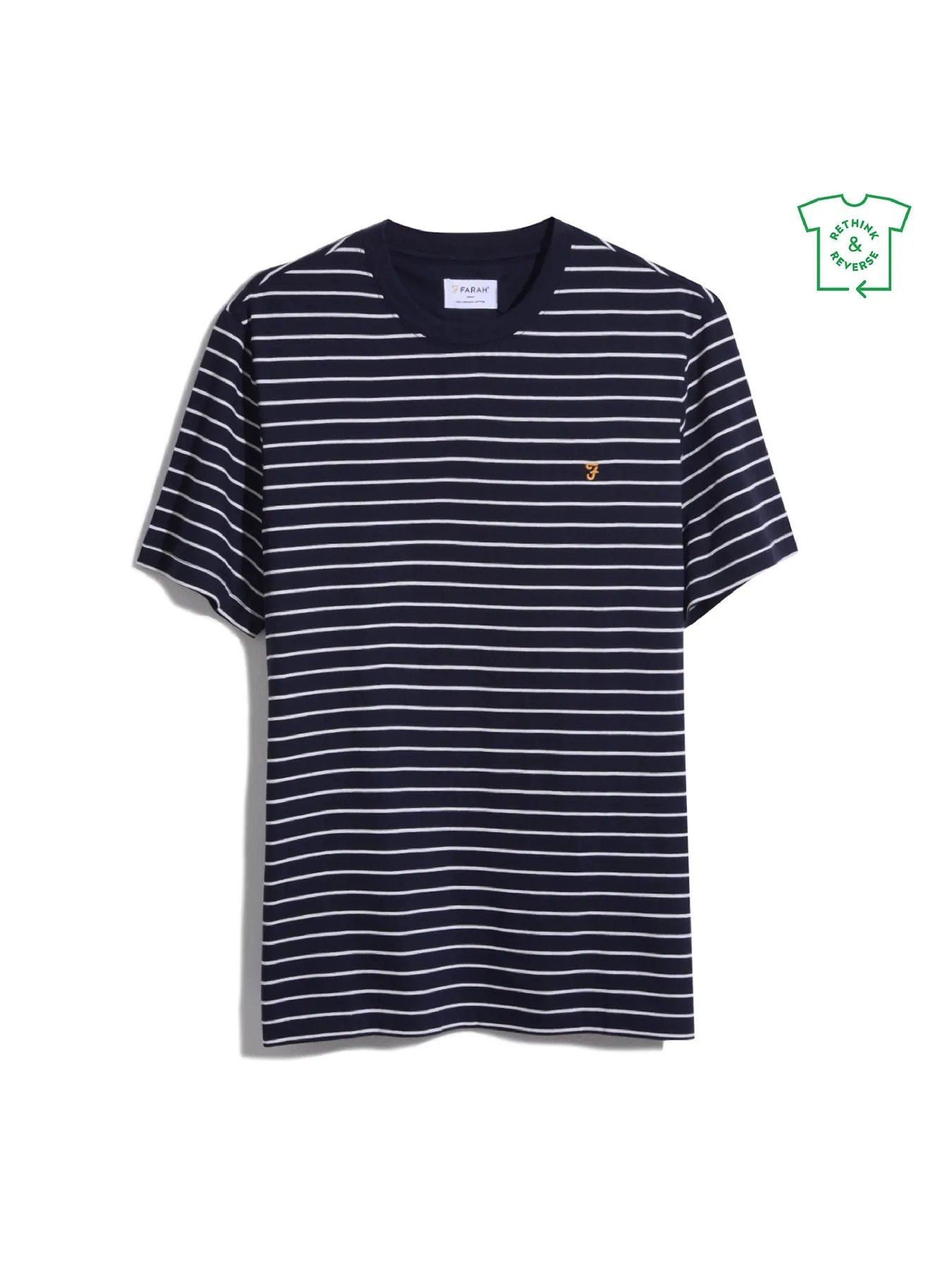 Oakland Regular Fit Bretton Stripe T-Shirt In True Navy sold by Farah product image thumbnail 5