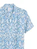 Saunders Short Sleeve Revere Print Shirt In Arctic Blue sold by Farah
