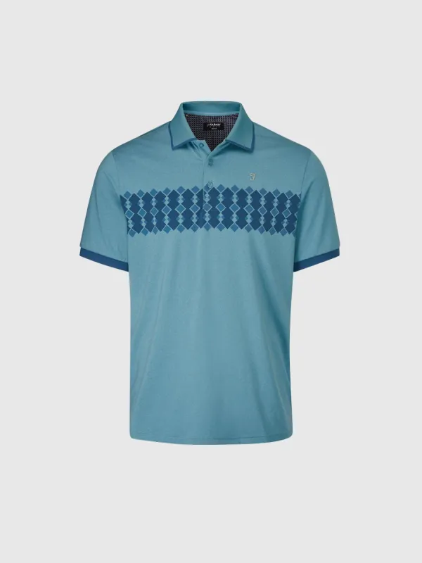 Addison Golf Polo Shirt In Dusky Blue made by Farah