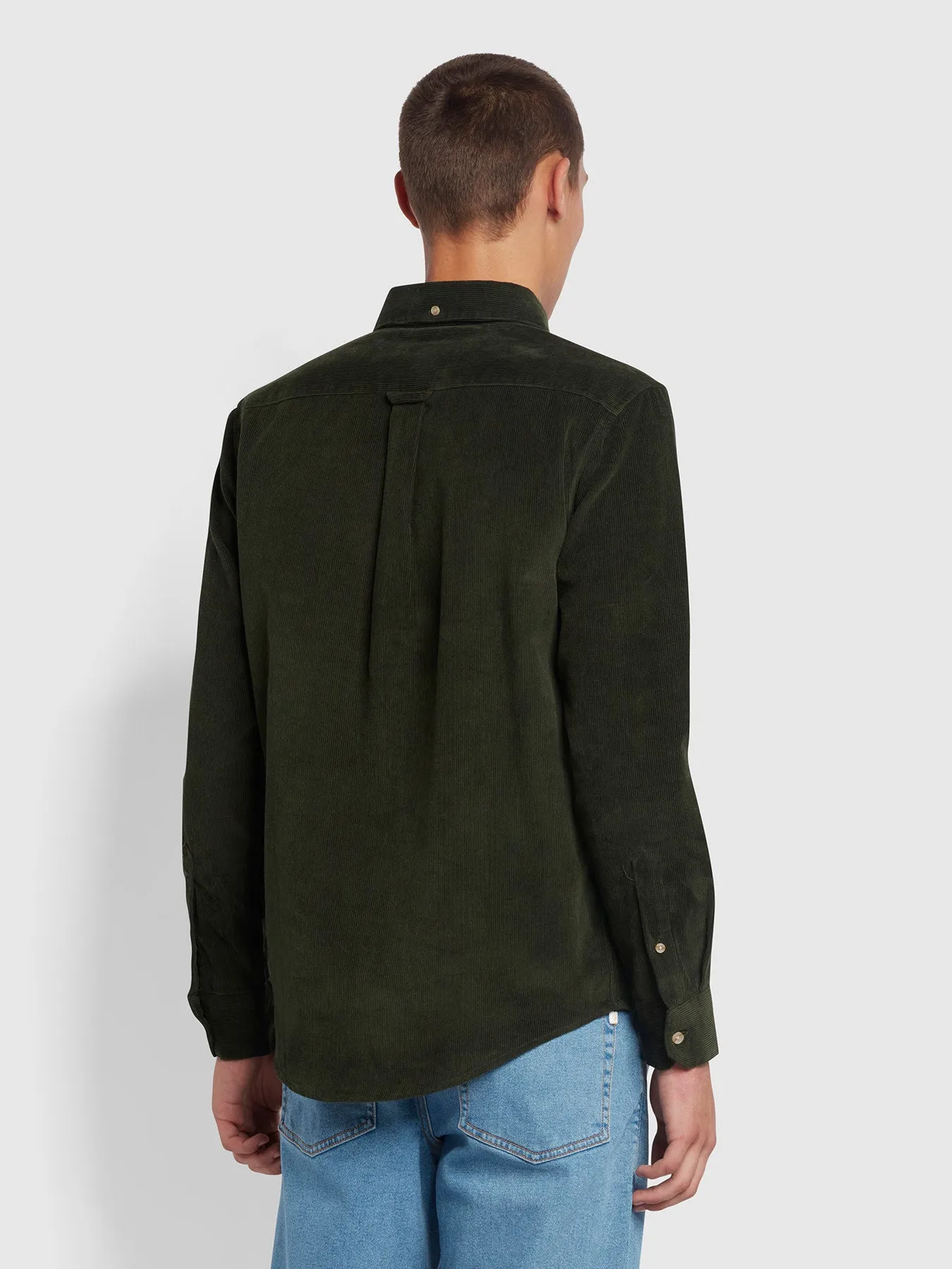 Bowery Casual Fit Organic Cotton Corduroy Shirt In Archive Olive Green sold by Farah product image thumbnail 3