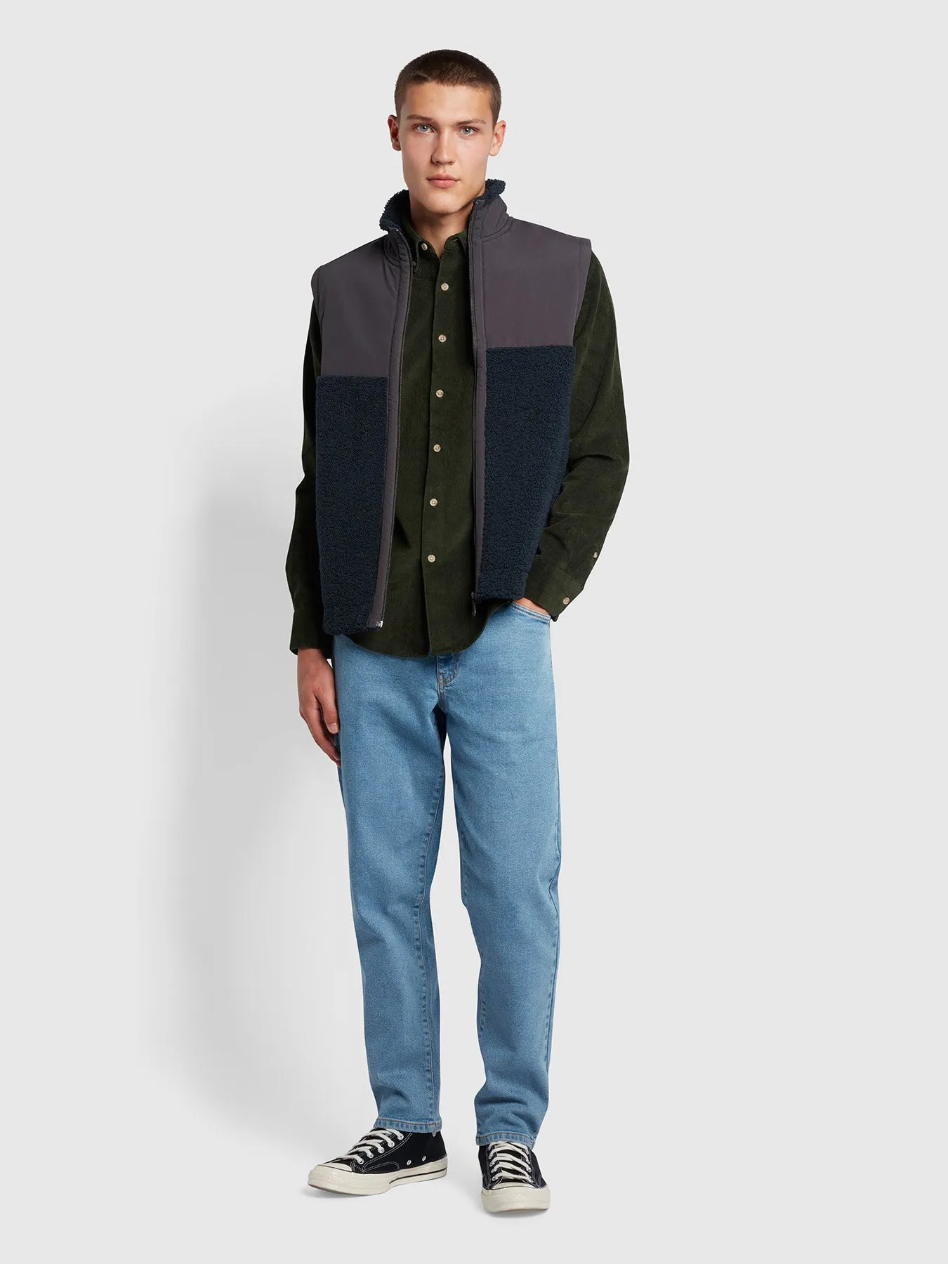 Bowery Casual Fit Organic Cotton Corduroy Shirt In Archive Olive Green sold by Farah product image thumbnail 2