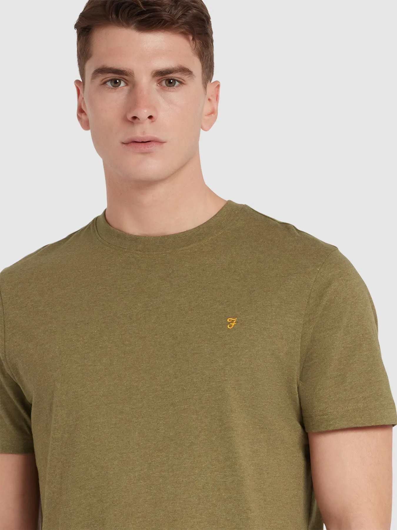 Danny Regular Fit Organic Cotton T-Shirt In Farah Khaki Marl sold by Farah product image thumbnail 4