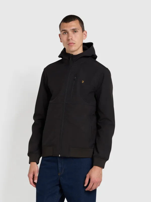 Rudd Softshell Jacket In Black sold by Farah