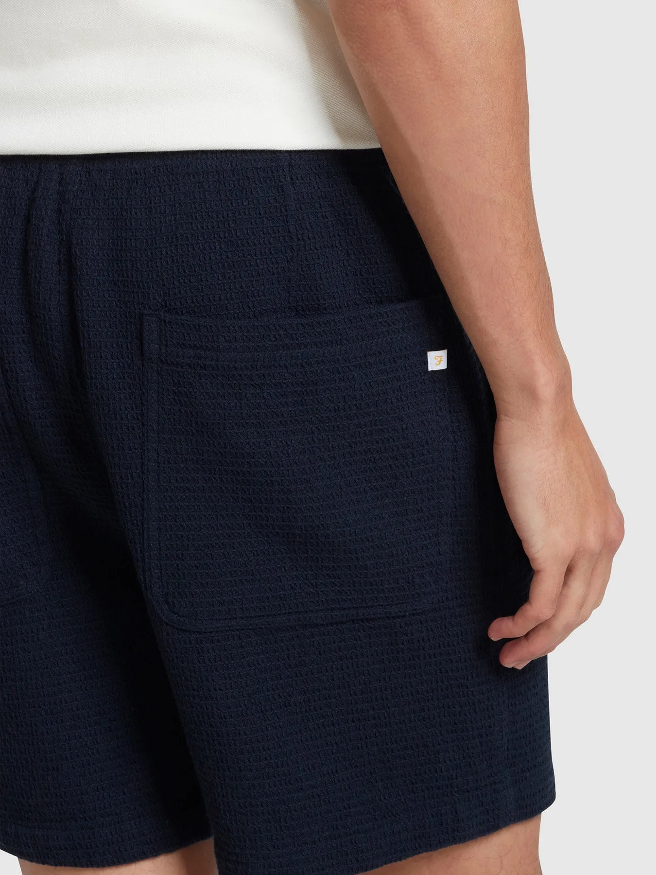 Redwald Waffle Drawstring Shorts In True Navy sold by Farah product image thumbnail 4
