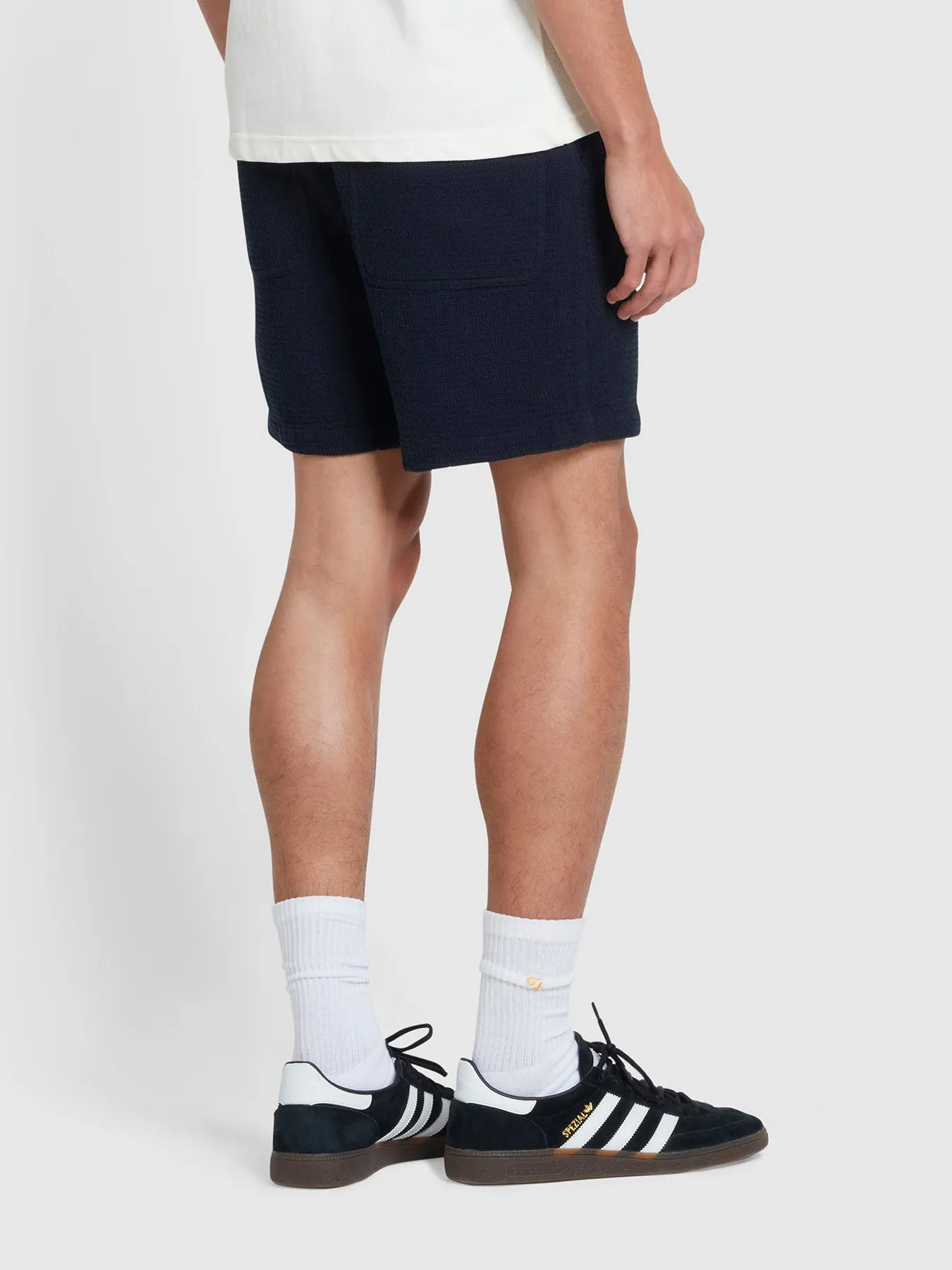 Redwald Waffle Drawstring Shorts In True Navy sold by Farah product image thumbnail 3