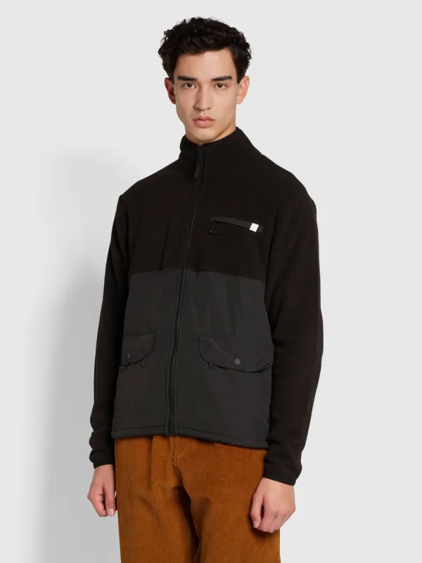 Courchevel Regular Fit Fleece Pocket Sweatshirt In Black sold by Farah