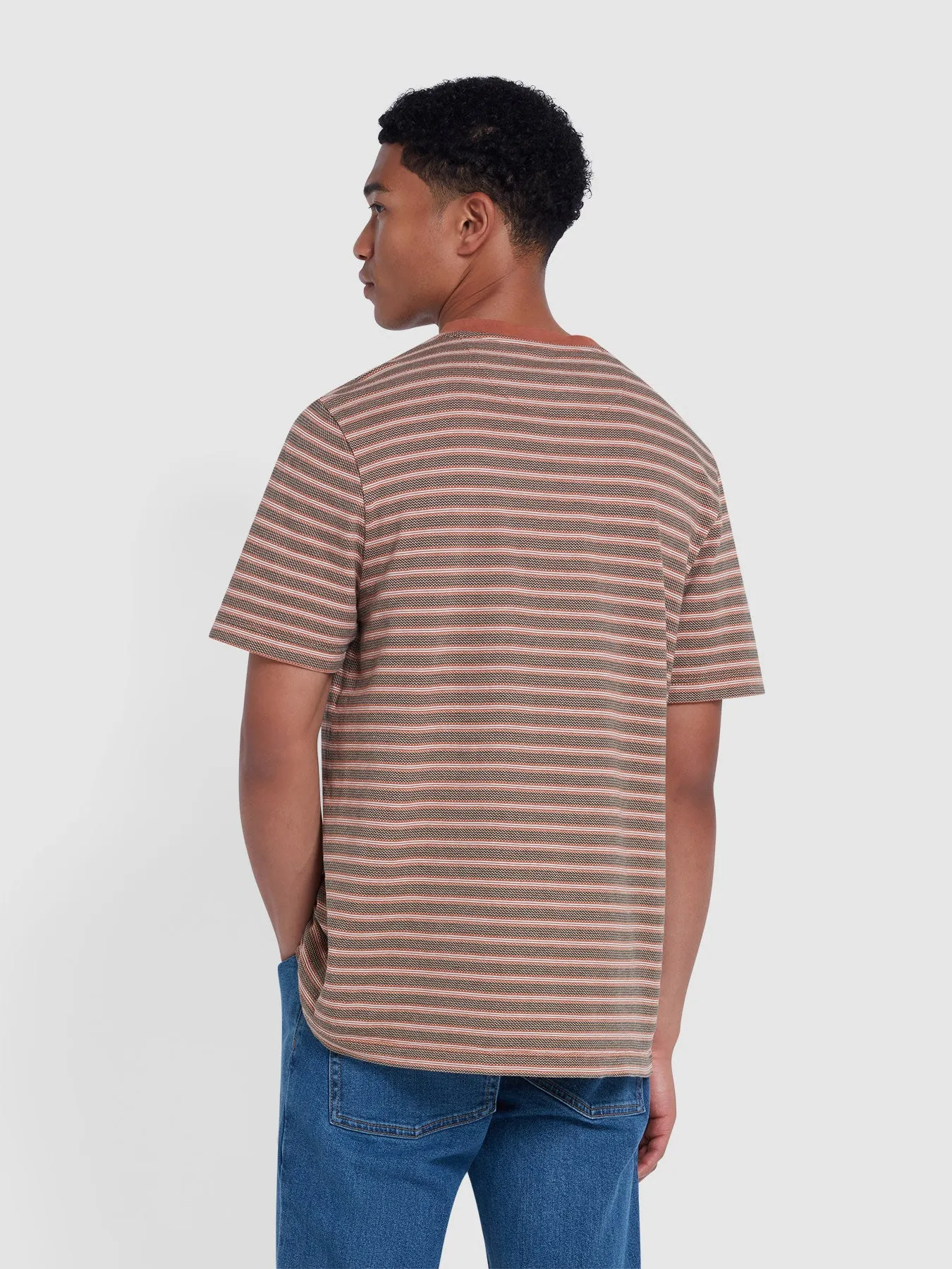 Wilmot Regular Fit Striped T-Shirt In Teak sold by Farah product image thumbnail 3