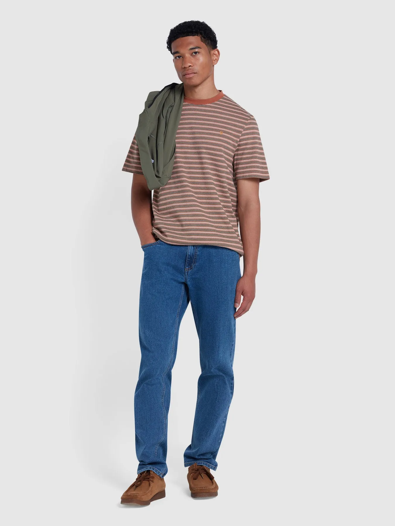 Wilmot Regular Fit Striped T-Shirt In Teak sold by Farah product image thumbnail 2