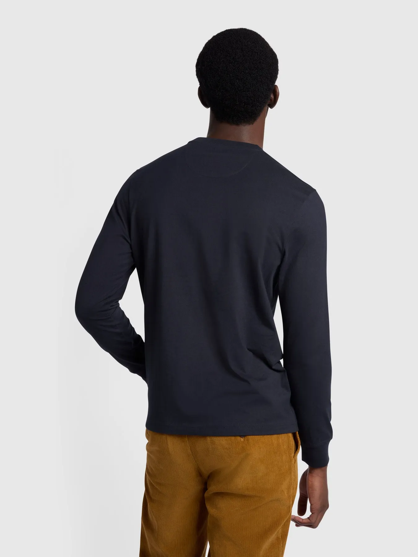 Burt Chest Pocket Long Sleeve T-Shirt In True Navy sold by Farah product image thumbnail 3