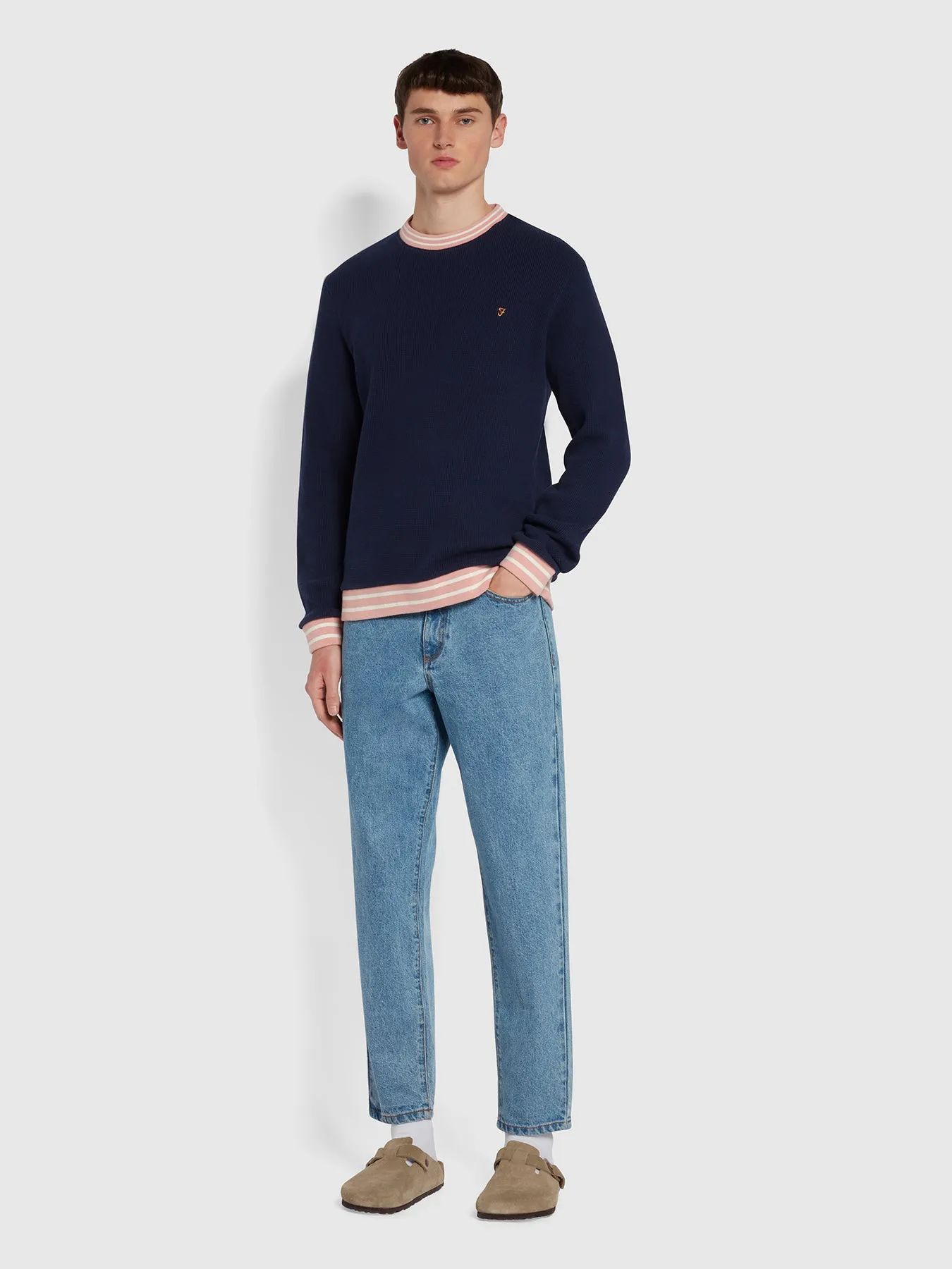 Copley Organic Cotton Crew Neck Sweatshirt In Indigo sold by Farah product image thumbnail 2
