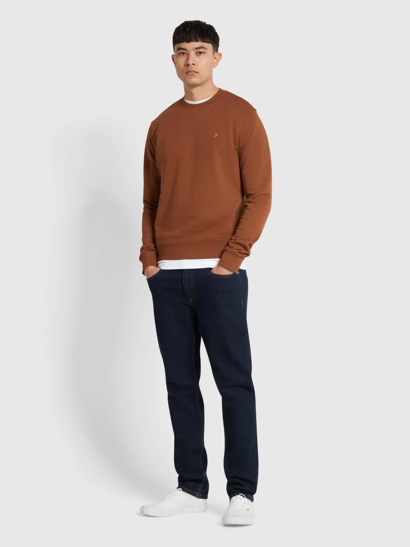 Hanbury Crew Neck Sweatshirt In Golden Brown sold by Farah product image thumbnail 2