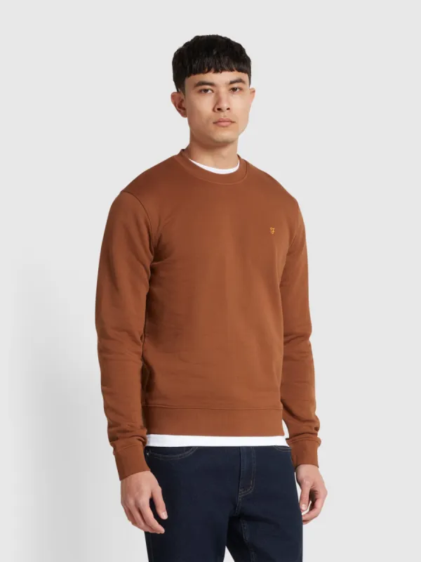 Hanbury Crew Neck Sweatshirt In Golden Brown sold by Farah
