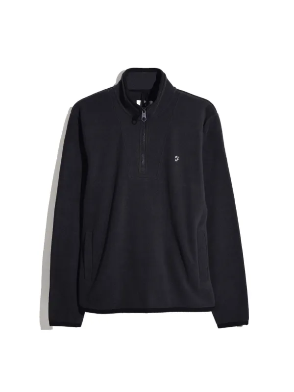 Rush Quarter Zip Sweatshirt In Charcoal sold by Farah