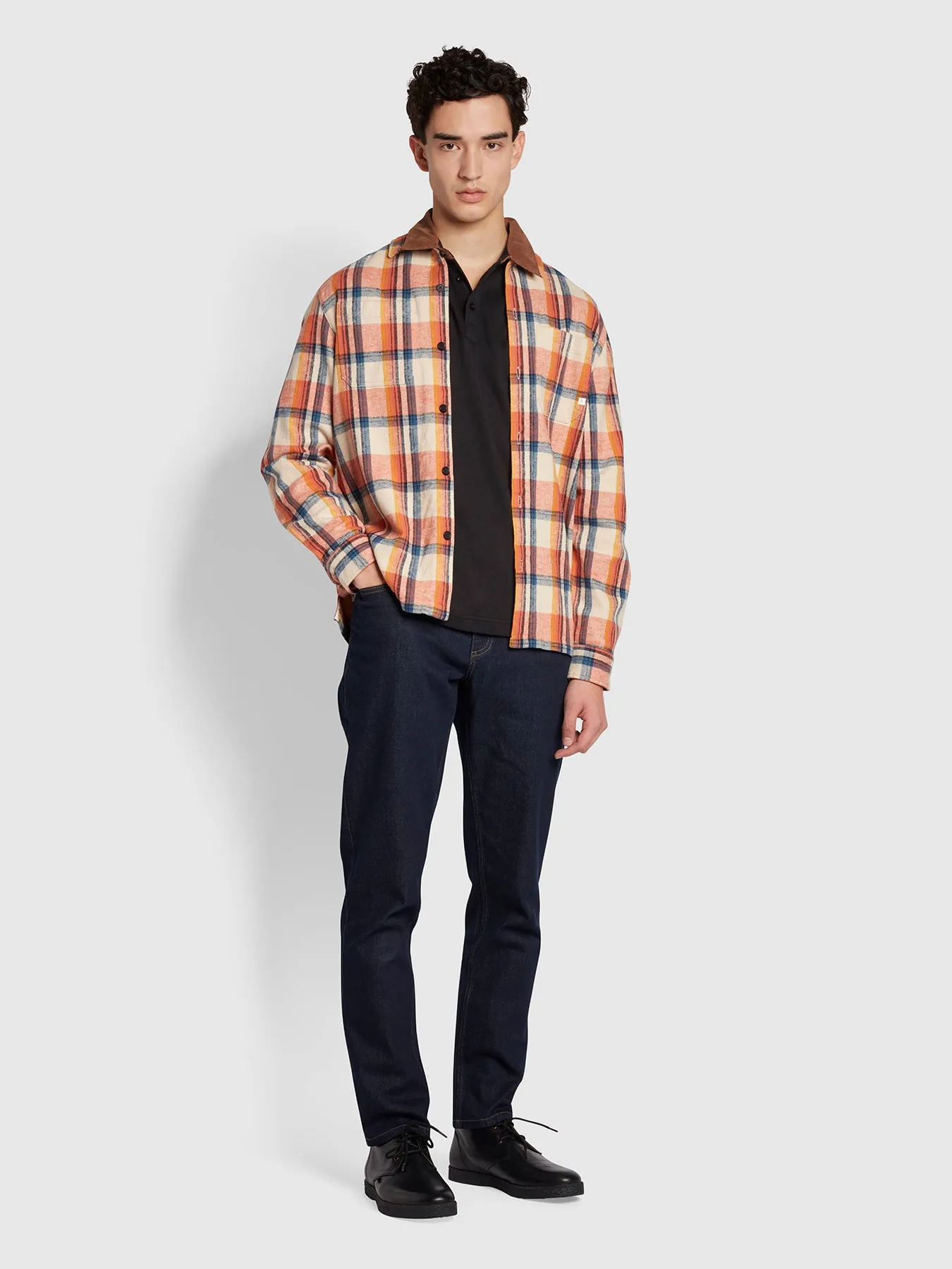 Whistler Relaxed Fit Organic Cotton Check Shirt In Cream sold by Farah product image thumbnail 2