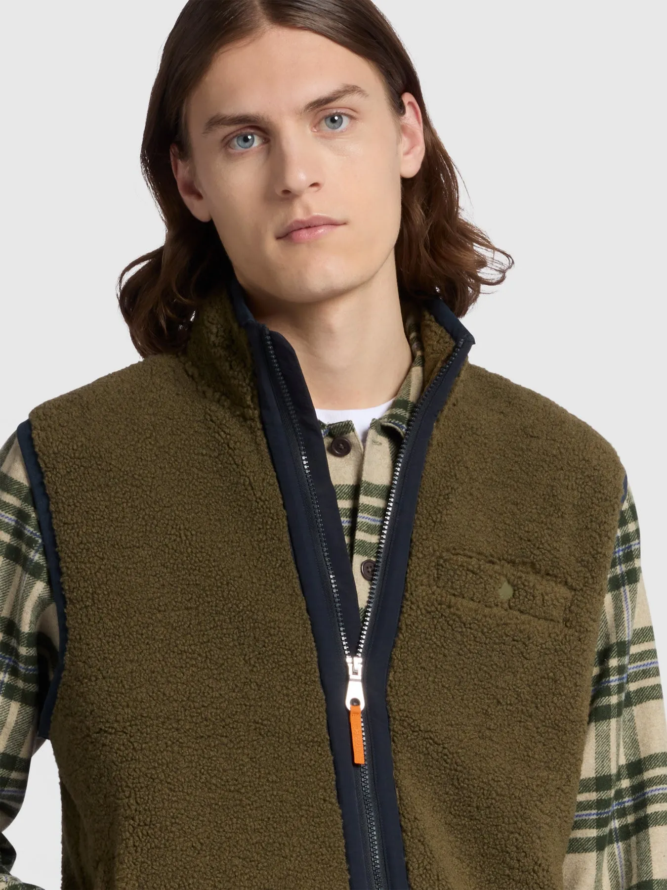 Naples Regular Fit Fleece Gilet In Olive Green sold by Farah product image thumbnail 4