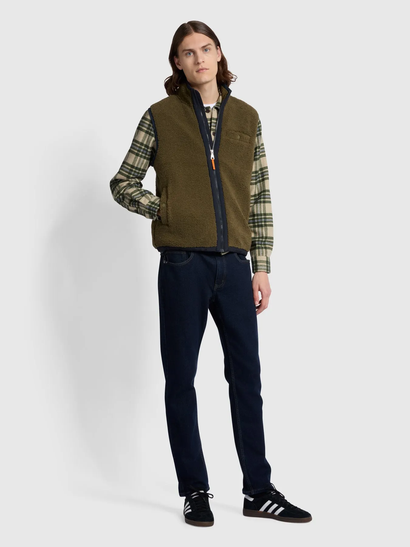 Naples Regular Fit Fleece Gilet In Olive Green sold by Farah product image thumbnail 2