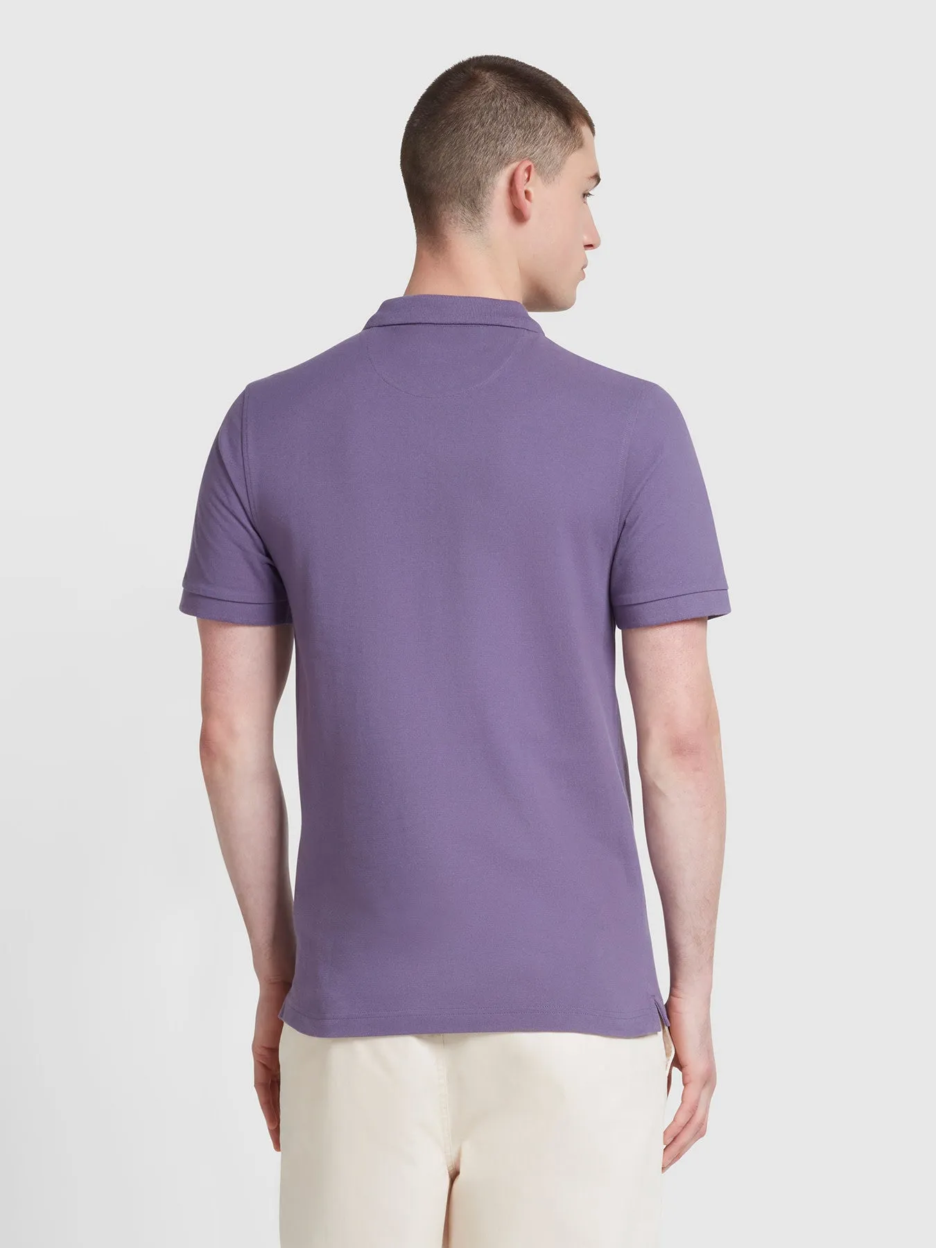 Blanes Organic Cotton Polo Shirt In Slate Purple sold by Farah product image thumbnail 3