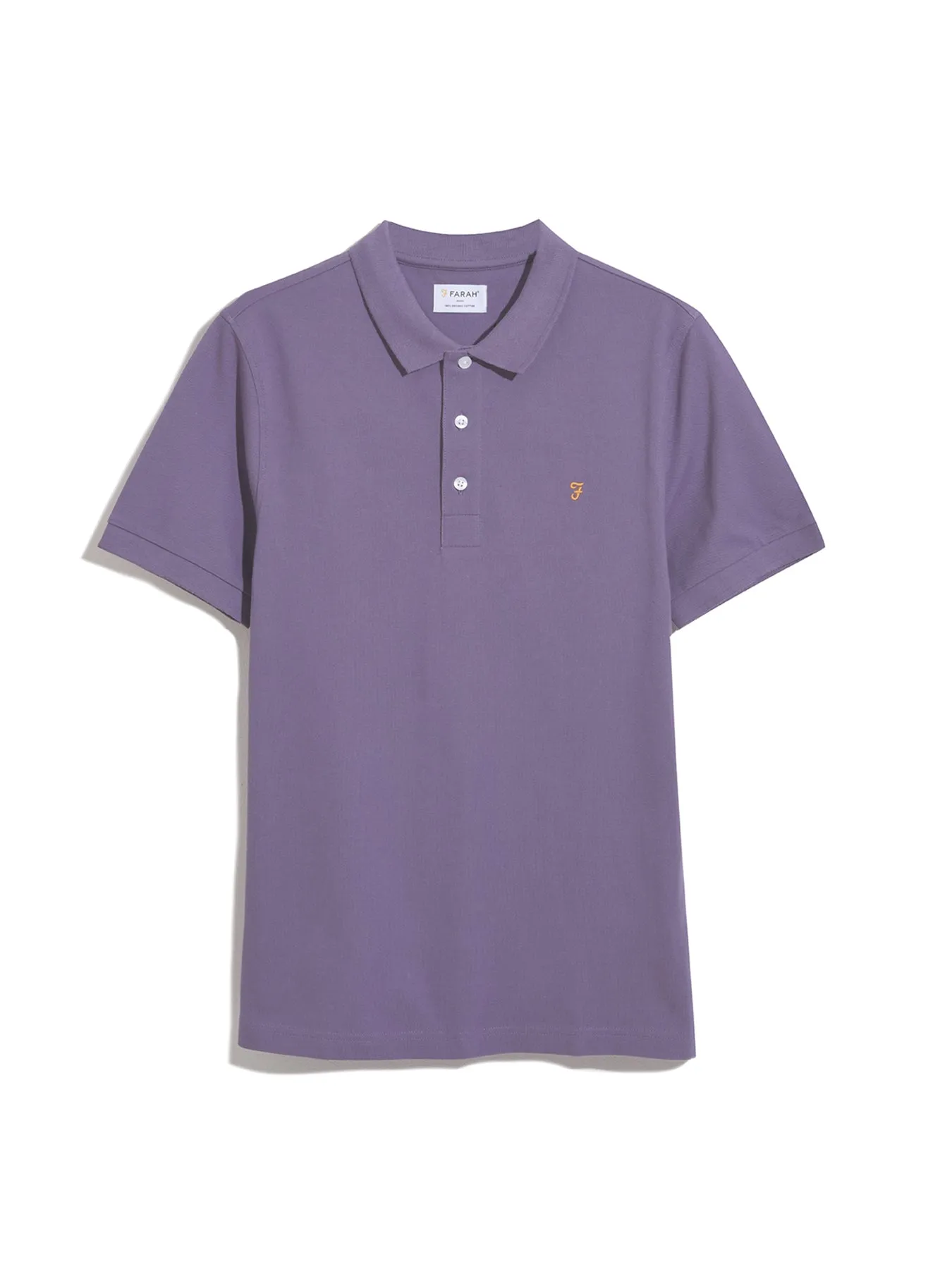 Blanes Organic Cotton Polo Shirt In Slate Purple sold by Farah product image thumbnail 5