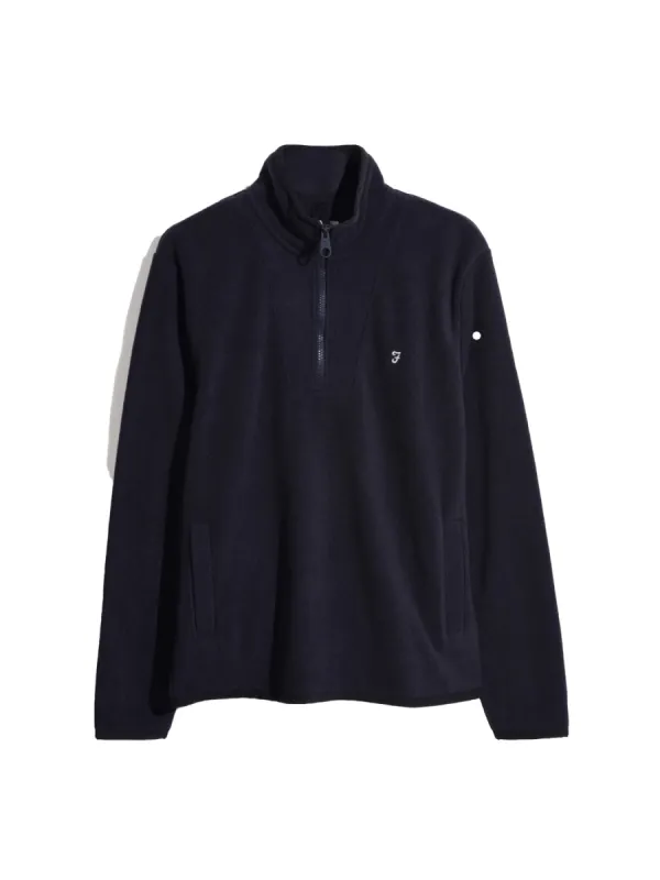 Rush Quarter Zip Sweatshirt In True Navy made by Farah