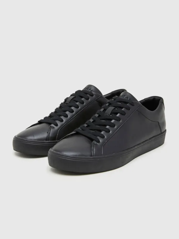 Rigby Cupsole Leather Trainer In Jet Black sold by Farah