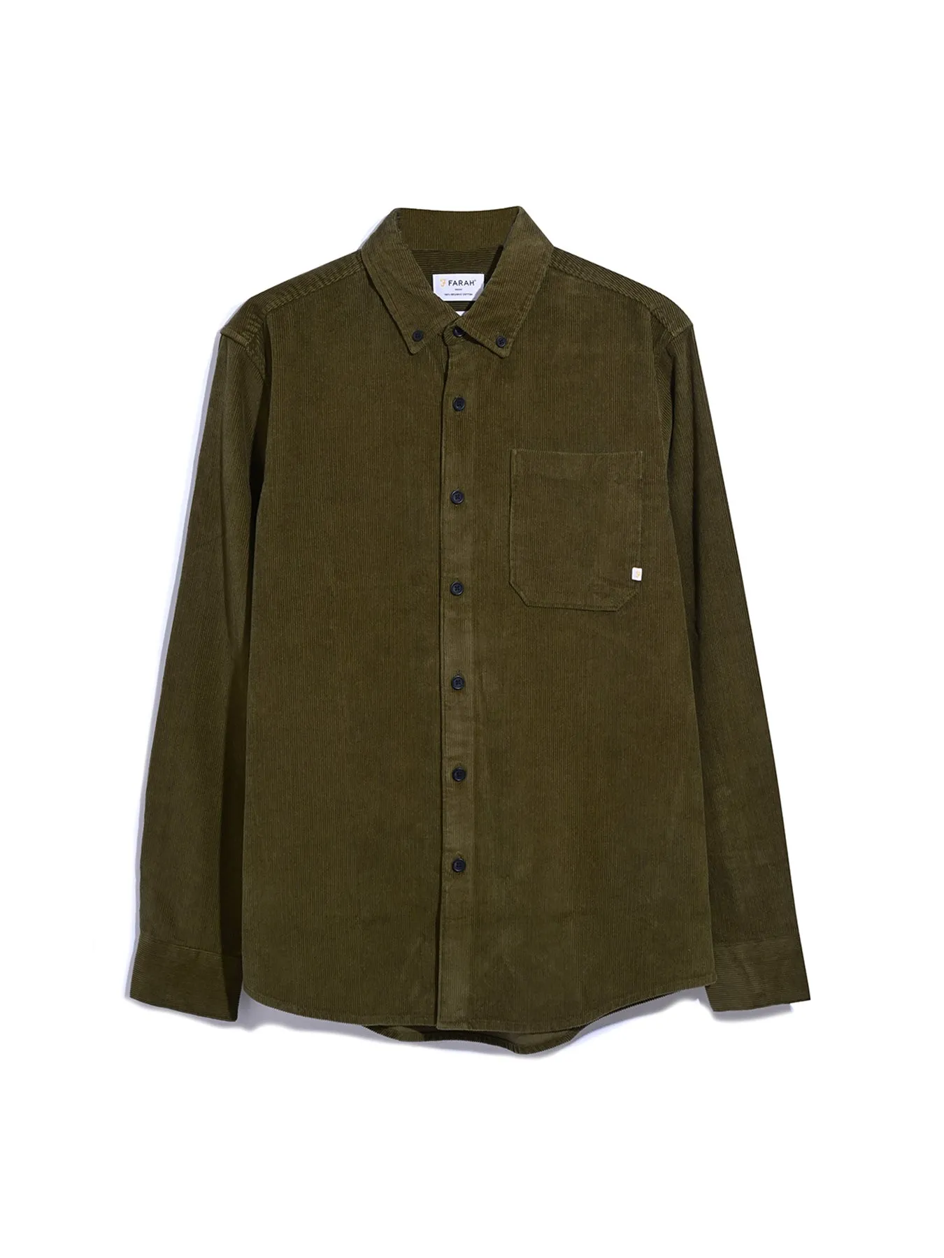 Spencer Casual Fit Corduroy Shirt In Green Khaki sold by Farah product image thumbnail 5