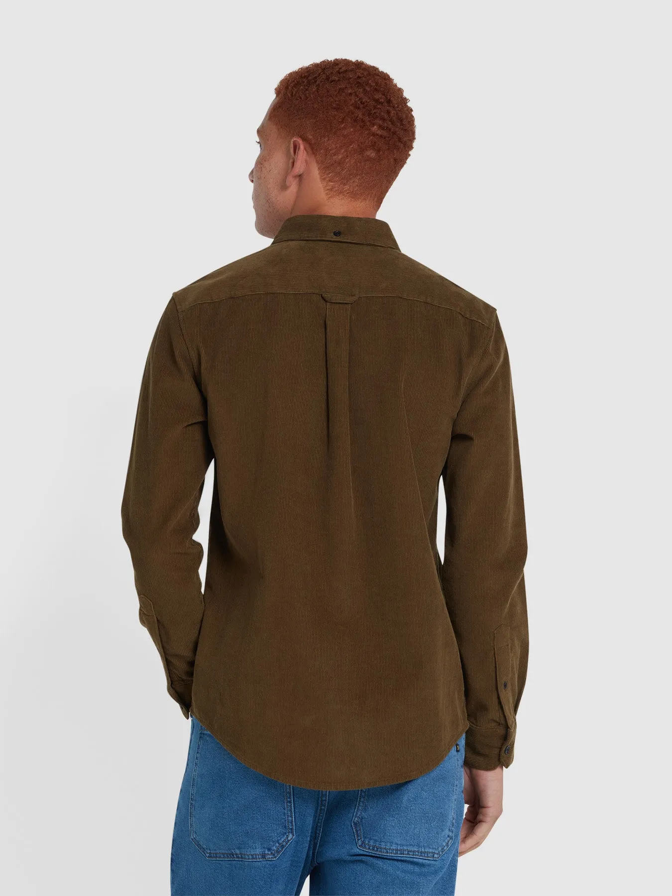Spencer Casual Fit Corduroy Shirt In Green Khaki sold by Farah product image thumbnail 3