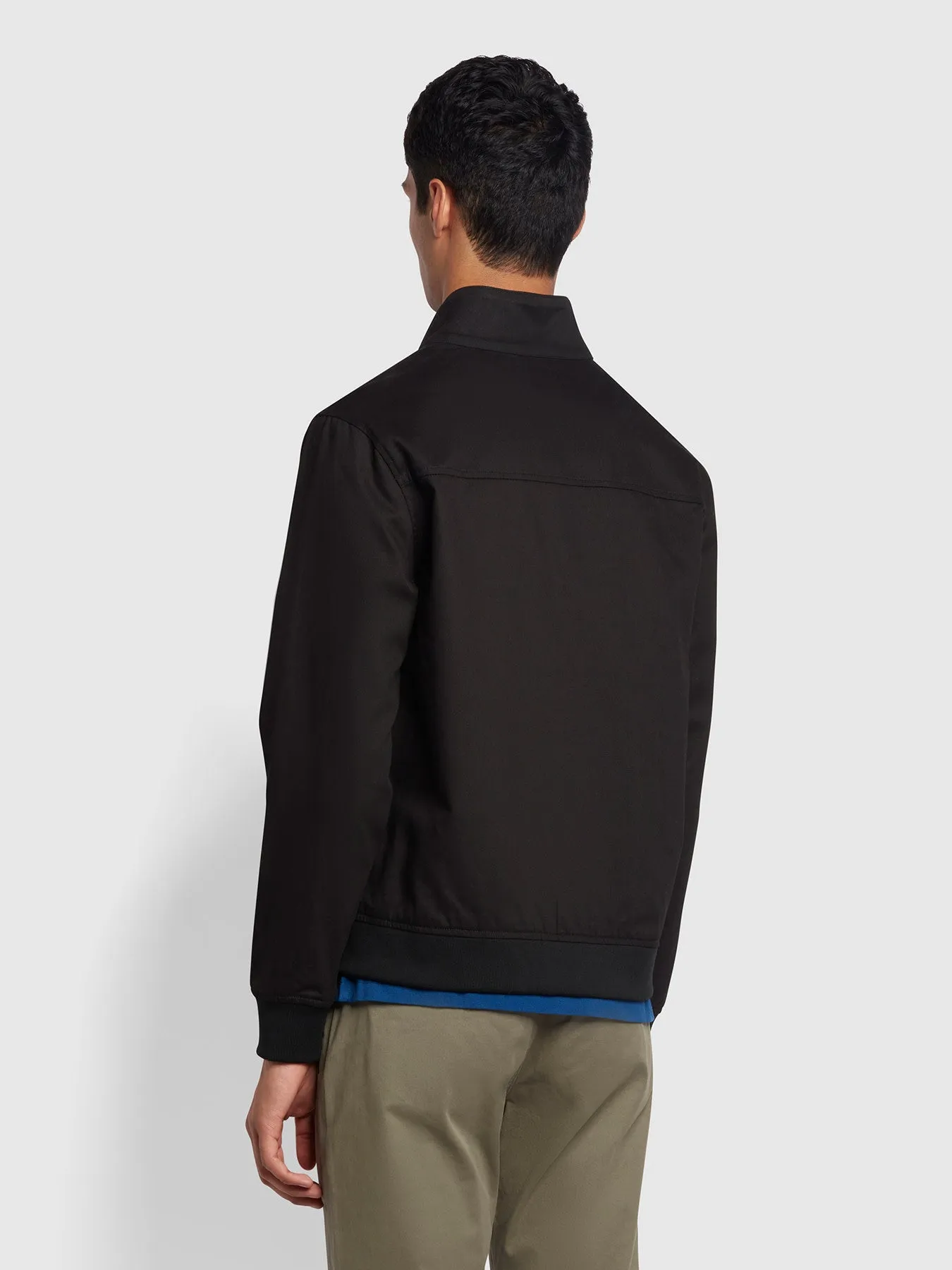 Waldorf Regular Fit Harrington Organic Cotton Jacket In Black sold by Farah product image thumbnail 4