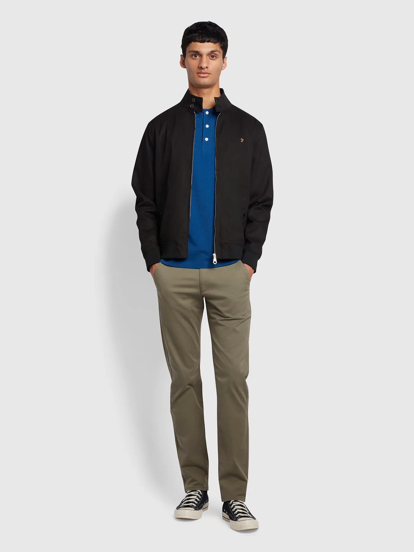 Waldorf Regular Fit Harrington Organic Cotton Jacket In Black sold by Farah product image thumbnail 2