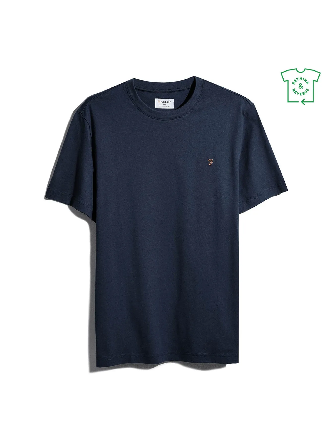 Danny Regular Fit Organic Cotton T-Shirt In True Navy sold by Farah product image thumbnail 5