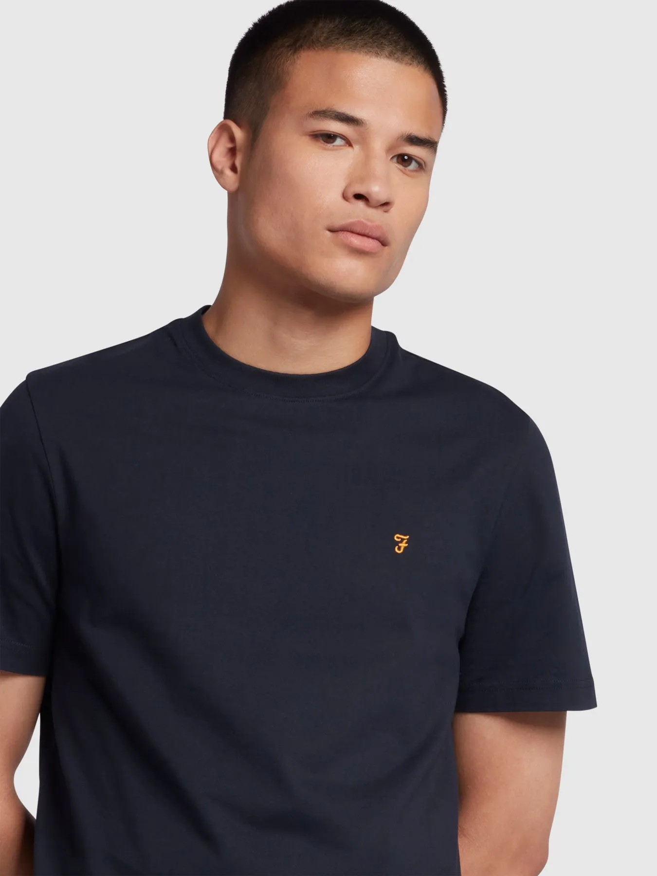 Danny Regular Fit Organic Cotton T-Shirt In True Navy sold by Farah product image thumbnail 4