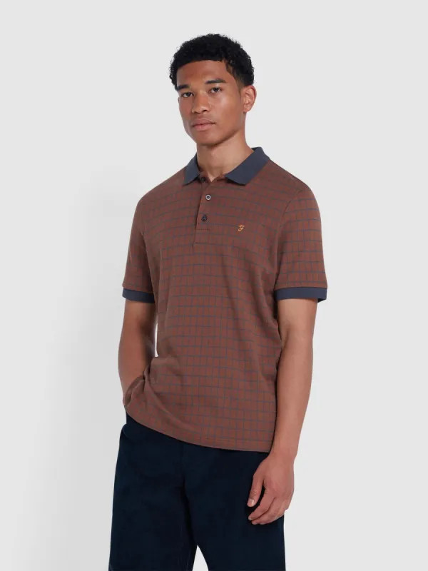 Rutland Check Polo Shirt In Charcoal sold by Farah