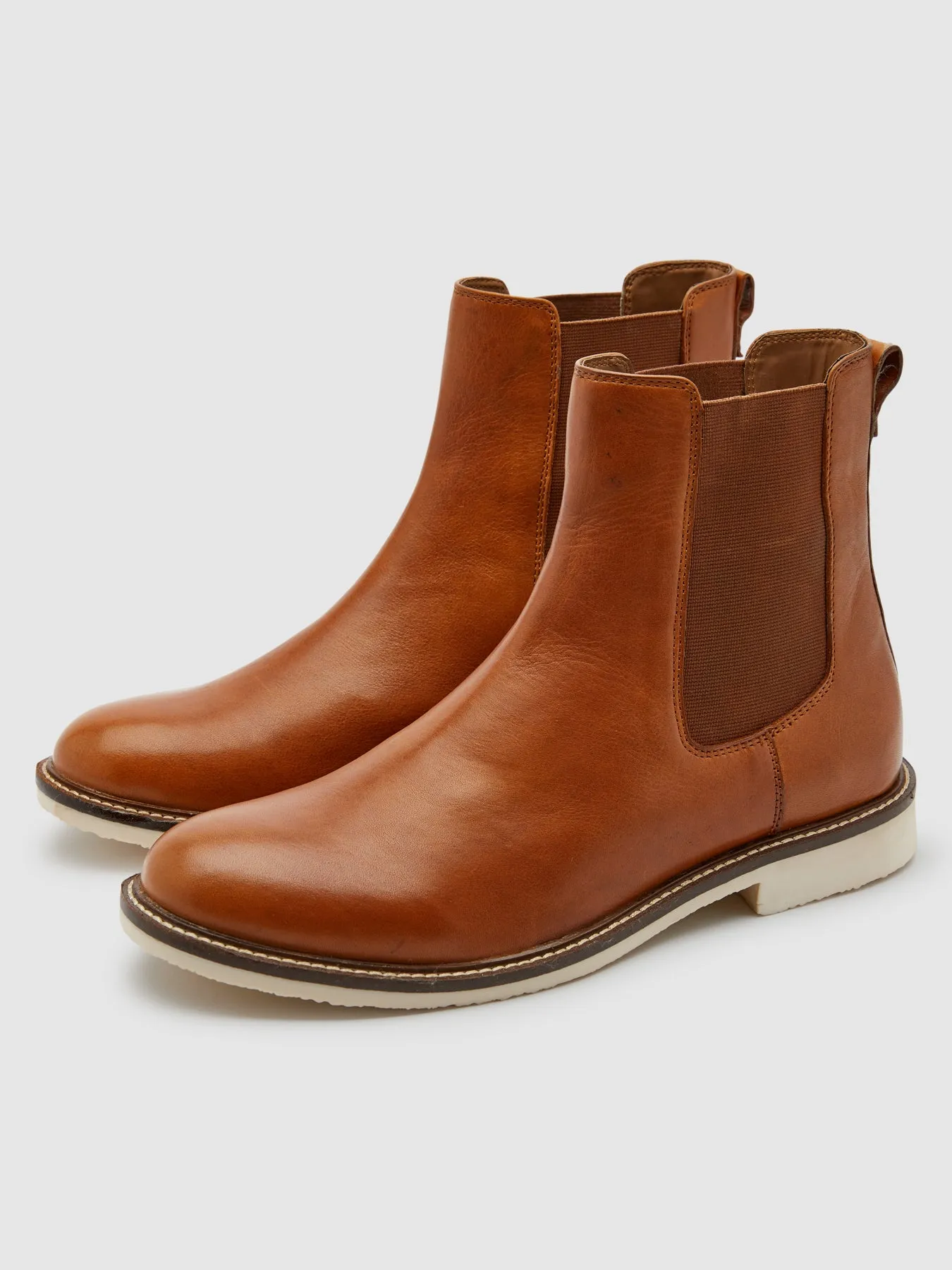 Mansfield Leather Chelsea Boot In Tan sold by Farah