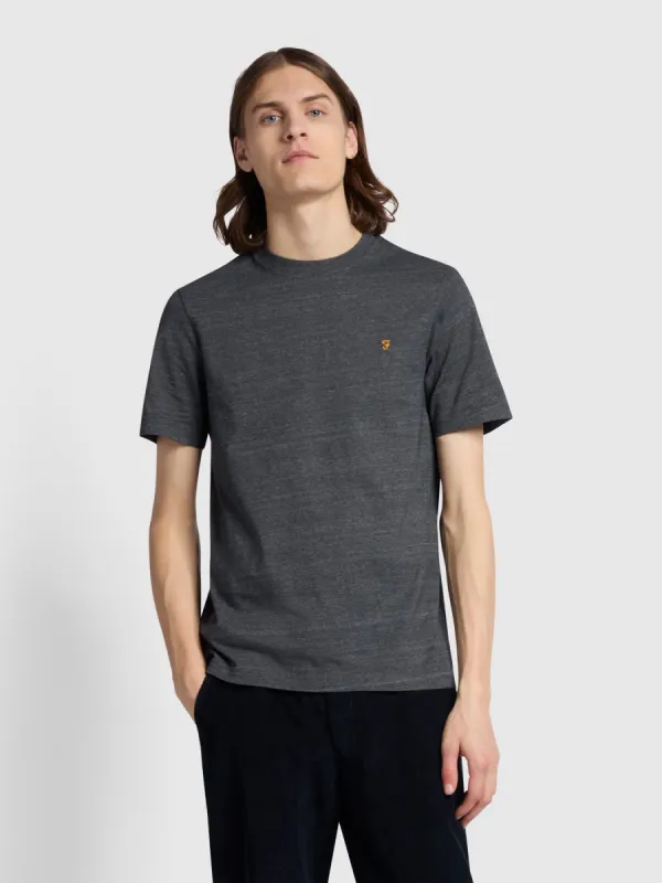 Danny Regular Fit Organic Cotton T-Shirt In Grey Marl sold by Farah