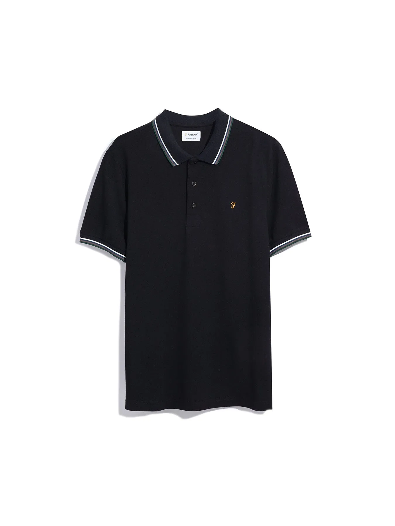Alvin Tipped Collar Polo Shirt In Black sold by Farah product image thumbnail 5