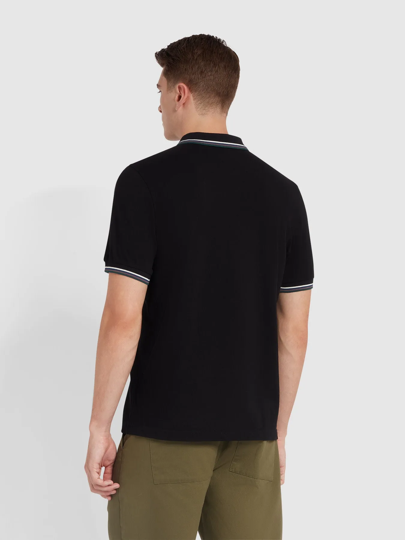 Alvin Tipped Collar Polo Shirt In Black sold by Farah product image thumbnail 3