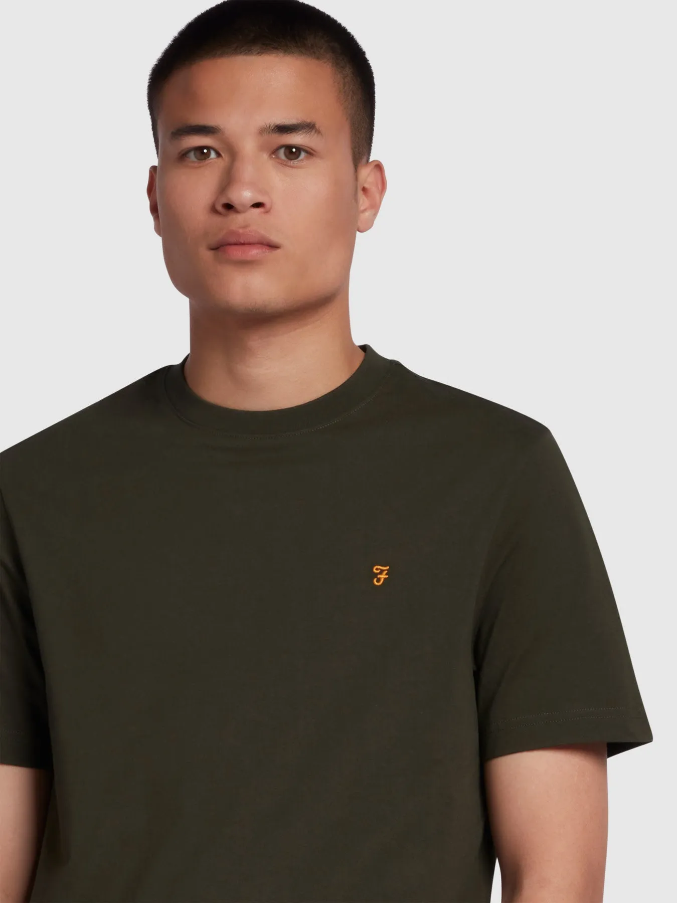 Danny Regular Fit Organic Cotton T-Shirt In Evergreen sold by Farah product image thumbnail 4