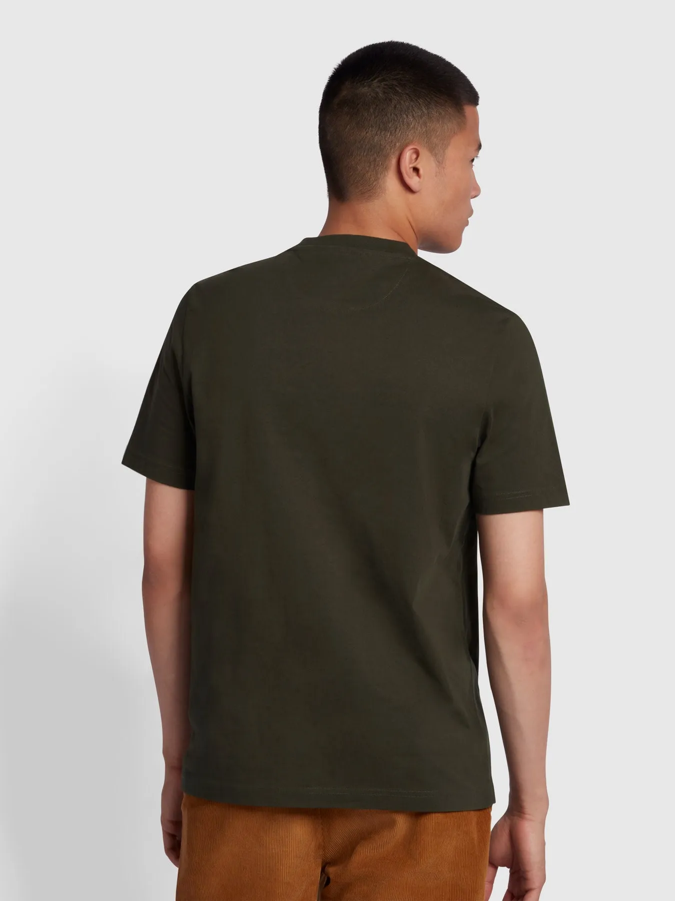 Danny Regular Fit Organic Cotton T-Shirt In Evergreen sold by Farah product image thumbnail 3