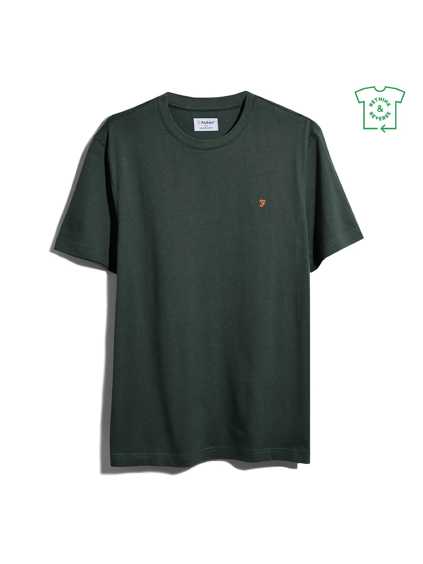 Danny Regular Fit Organic Cotton T-Shirt In Evergreen sold by Farah product image thumbnail 5