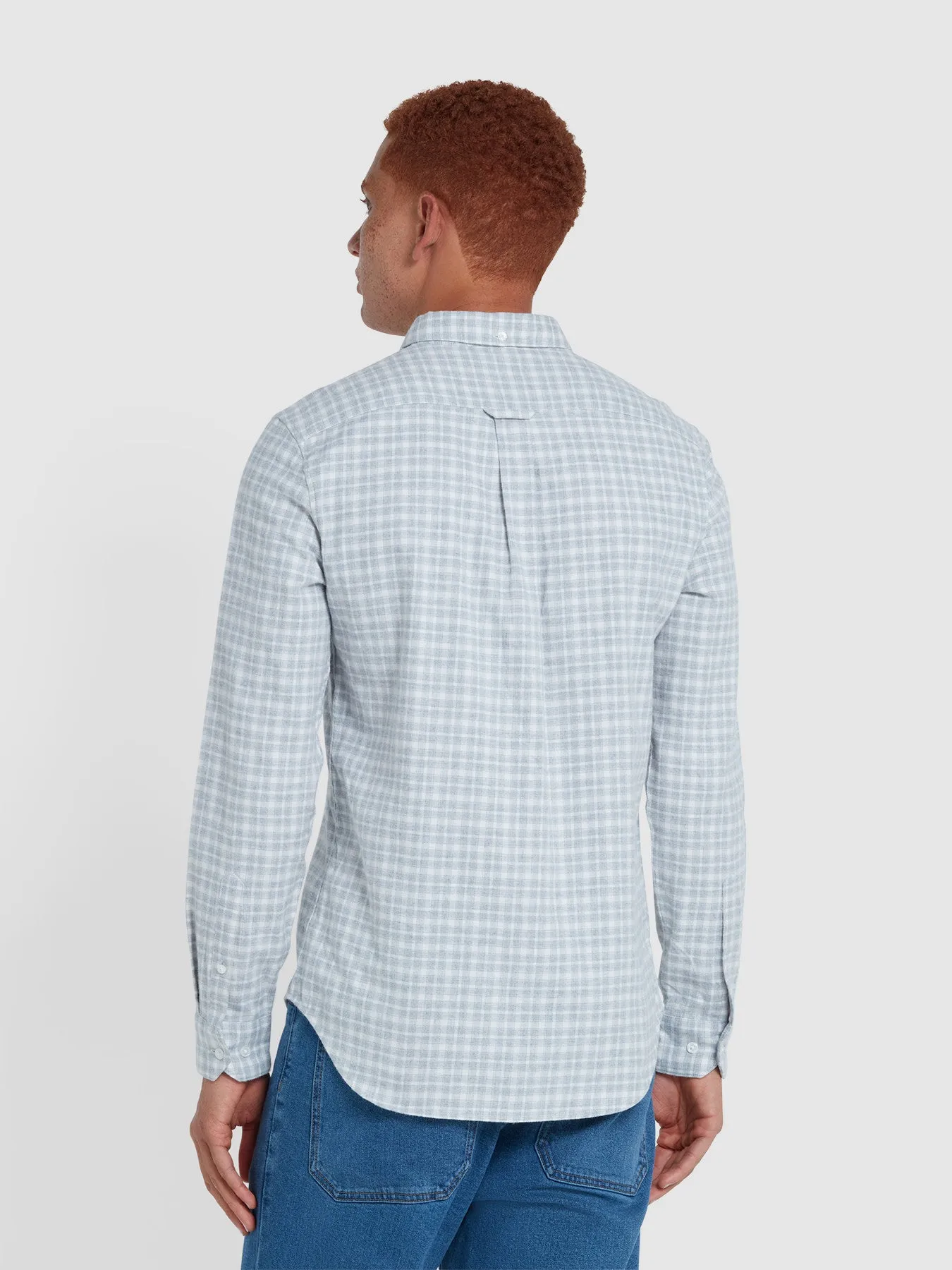 Alban Slim Fit Check Shirt In Grey Marl sold by Farah product image thumbnail 3